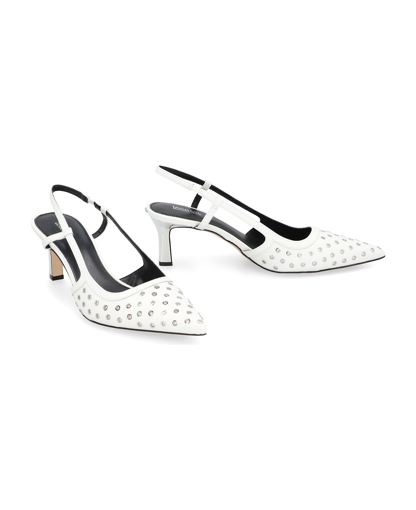 MICHAEL Michael Kors Alora Leather Slingback Pumps - Optic White