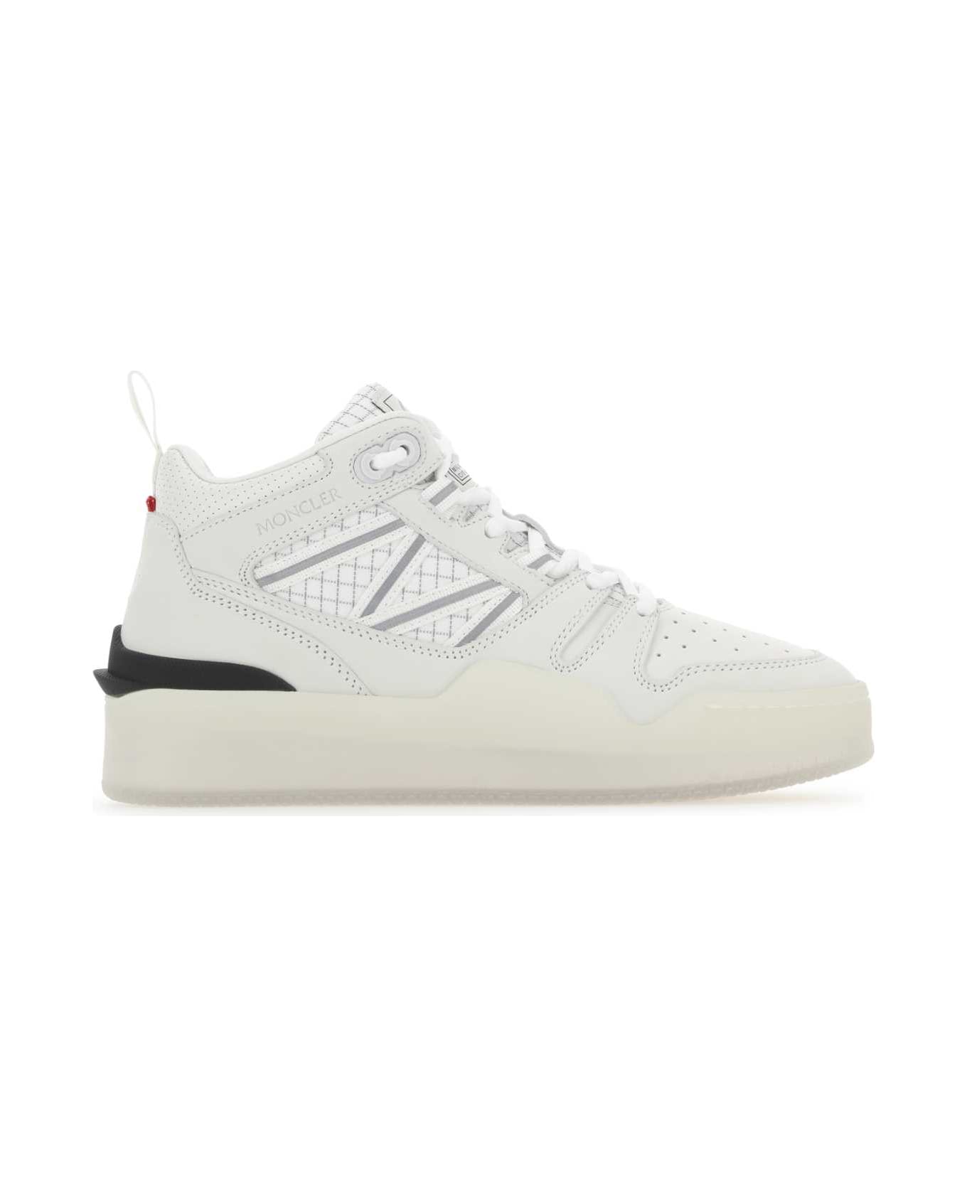 Moncler White Fabric And Nubuk Pivot Sneakers - 034