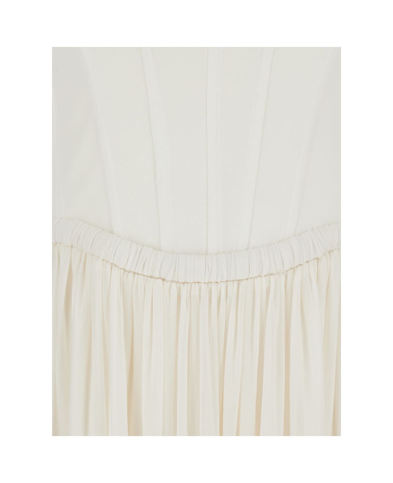 Simkhai 
adalys
 White Off-shoulder Bustier Dress In Tech Fabric Woman - White