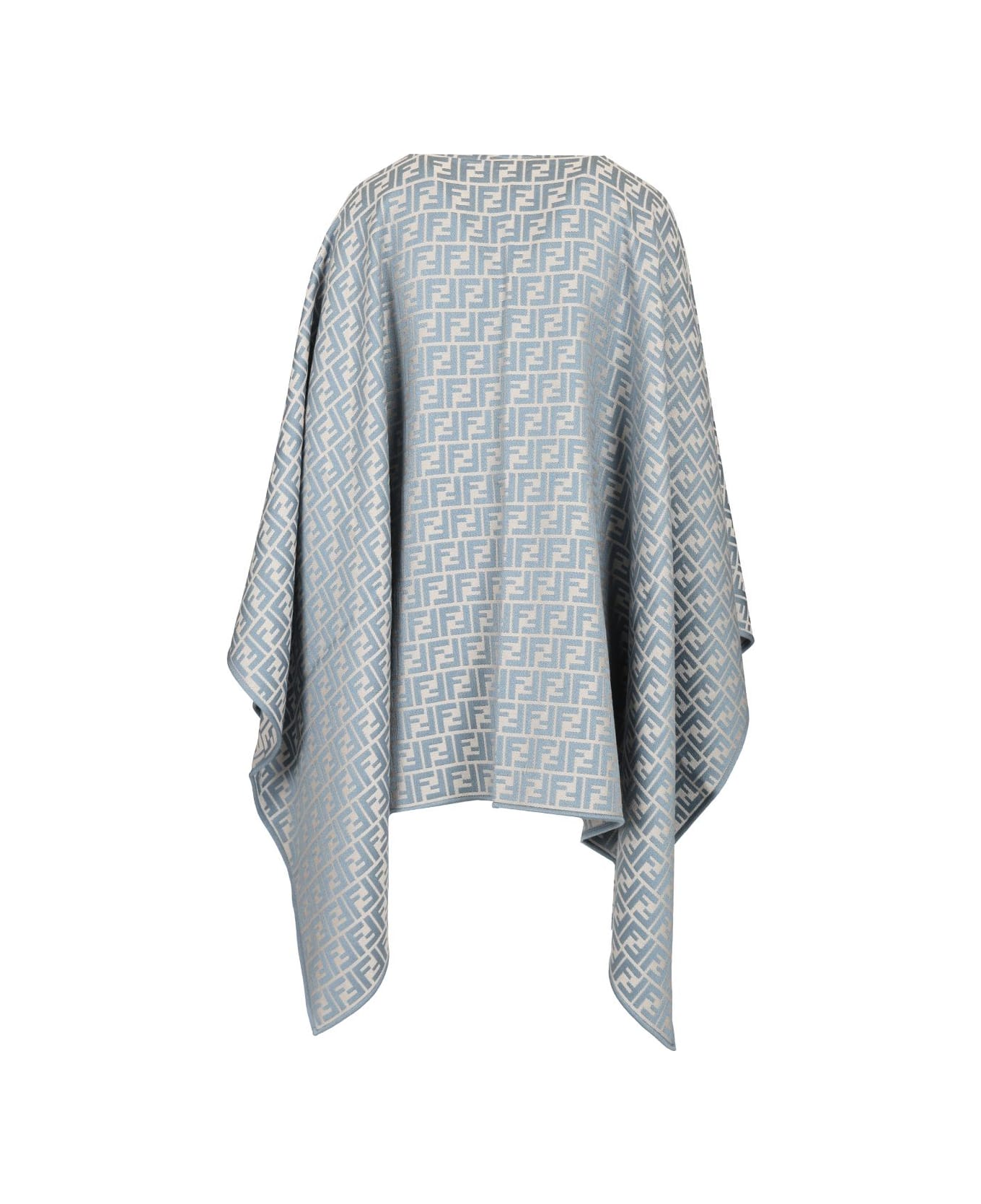 Fendi Wool And Silk Poncho - Blue