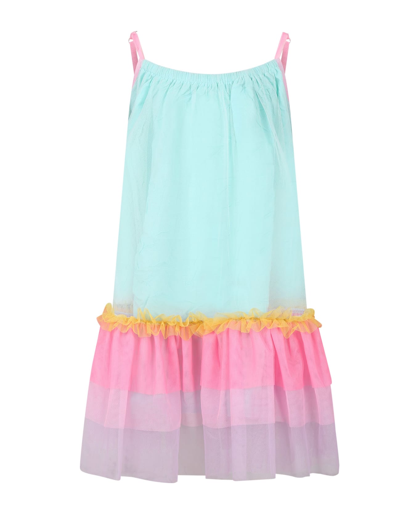 Billieblush Multicolor Dress For Girl With Ruffles And Flounces - Multicolor ワンピース＆ドレス