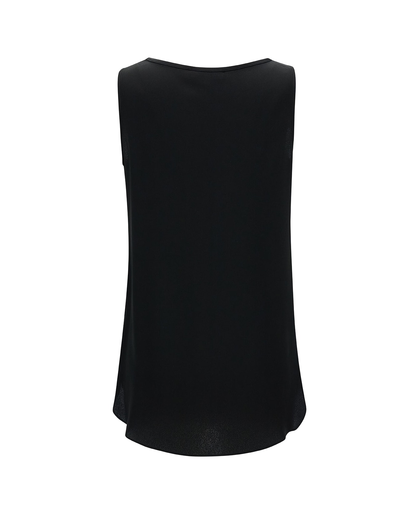 Antonelli 'perugia' Black Sleeveless Top With U Neckline In Silk Blend Woman - Black
