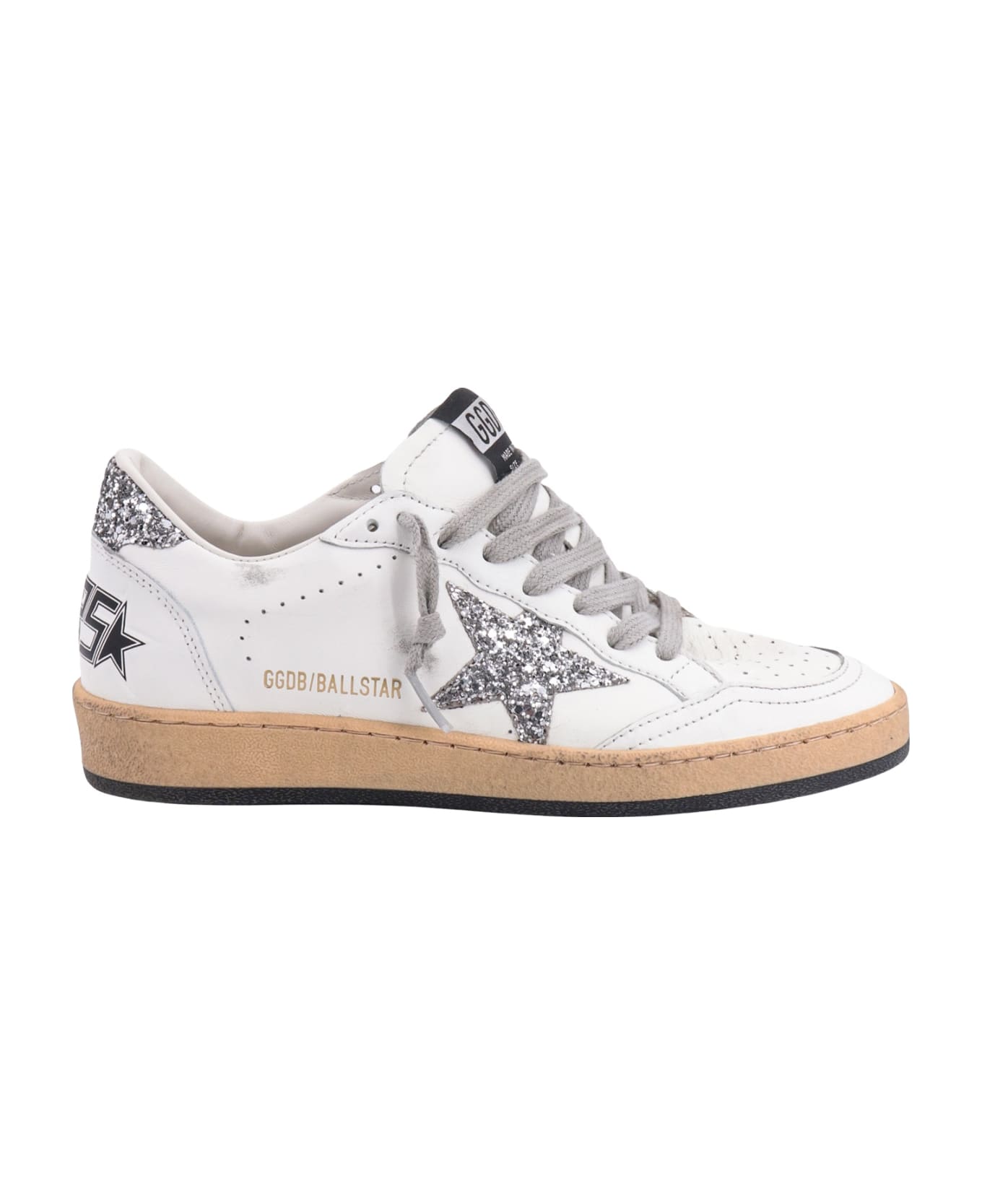 Golden Goose Ball Star Low-top Leather Sneakers - WHITE/ SILVER