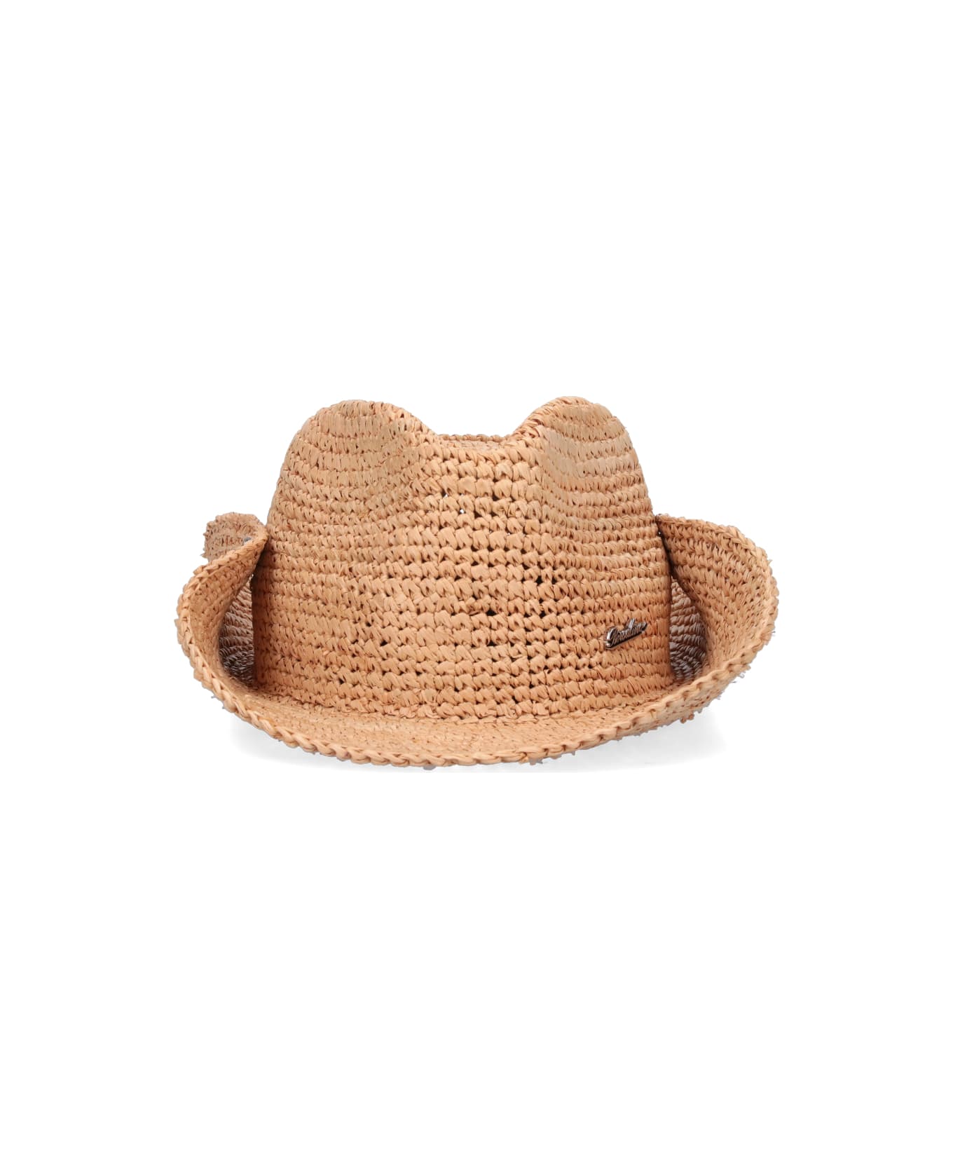 Borsalino Logo Straw Hat - Beige 帽子