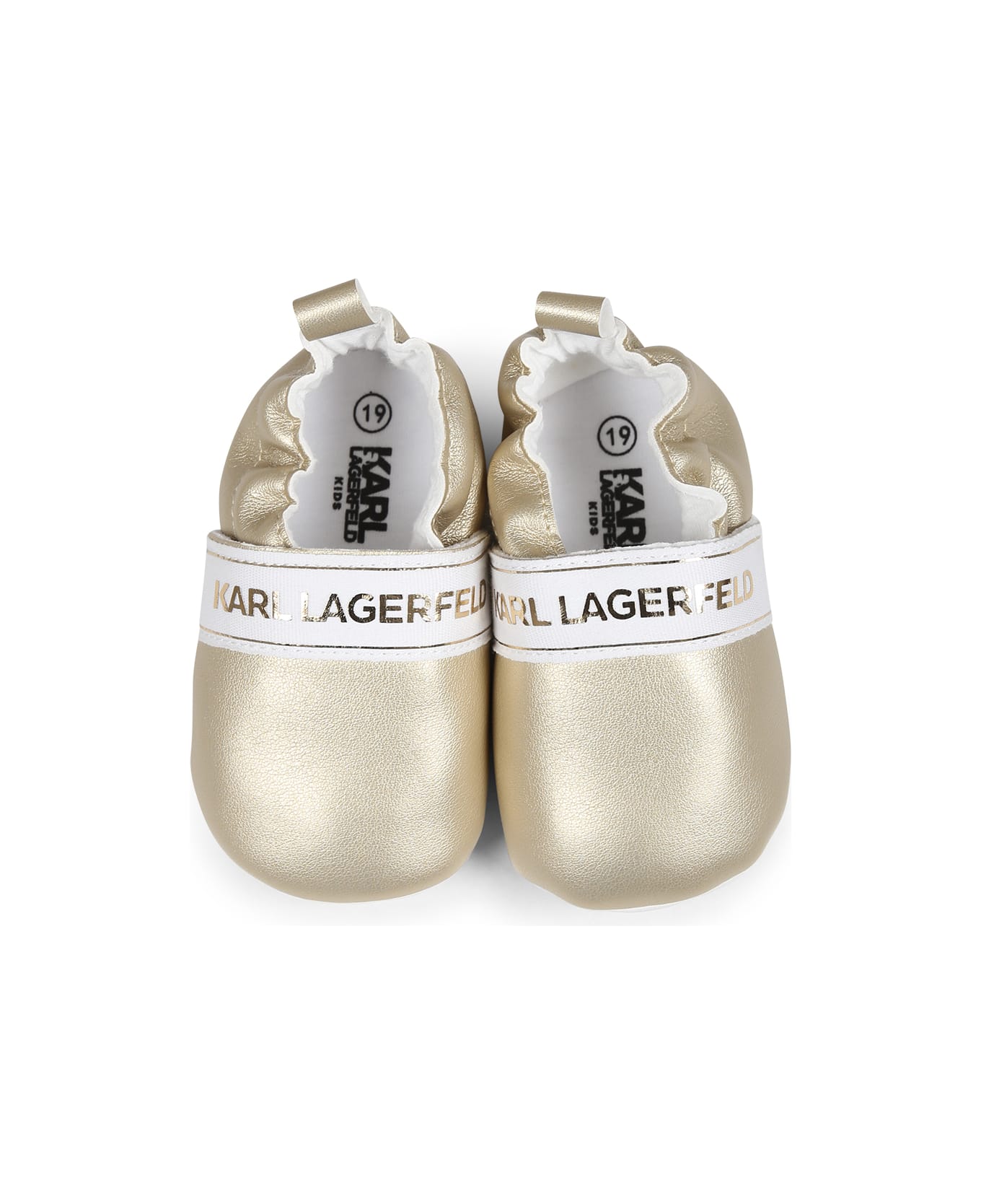 Karl Lagerfeld Kids Gold Slip On For Babykids With Logo - Gold