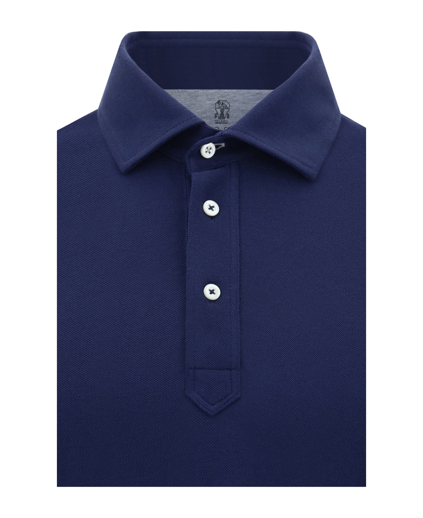 Brunello Cucinelli Polo Shirt - Blu Prussia+grigio Chiaro