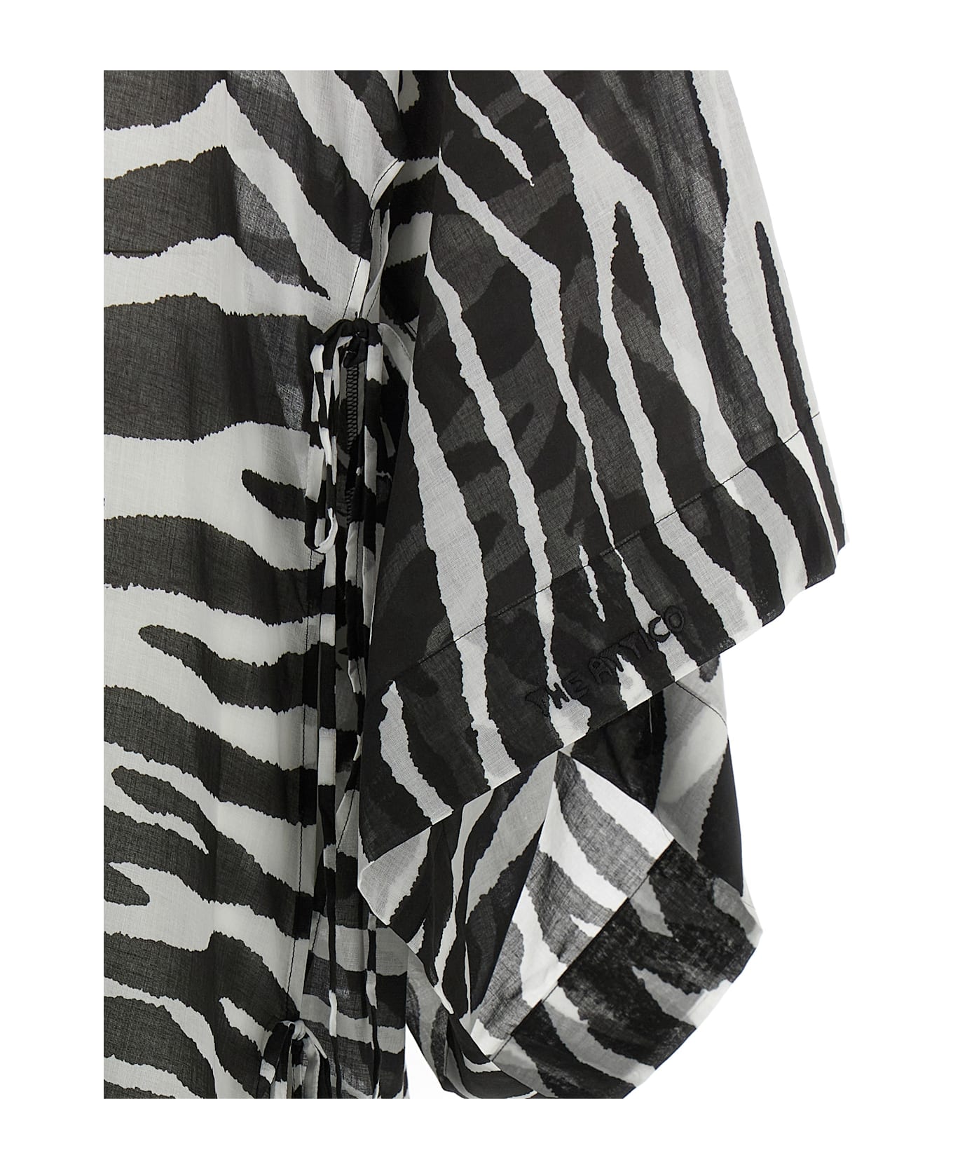 The Attico Animalier Caftan - White/Black