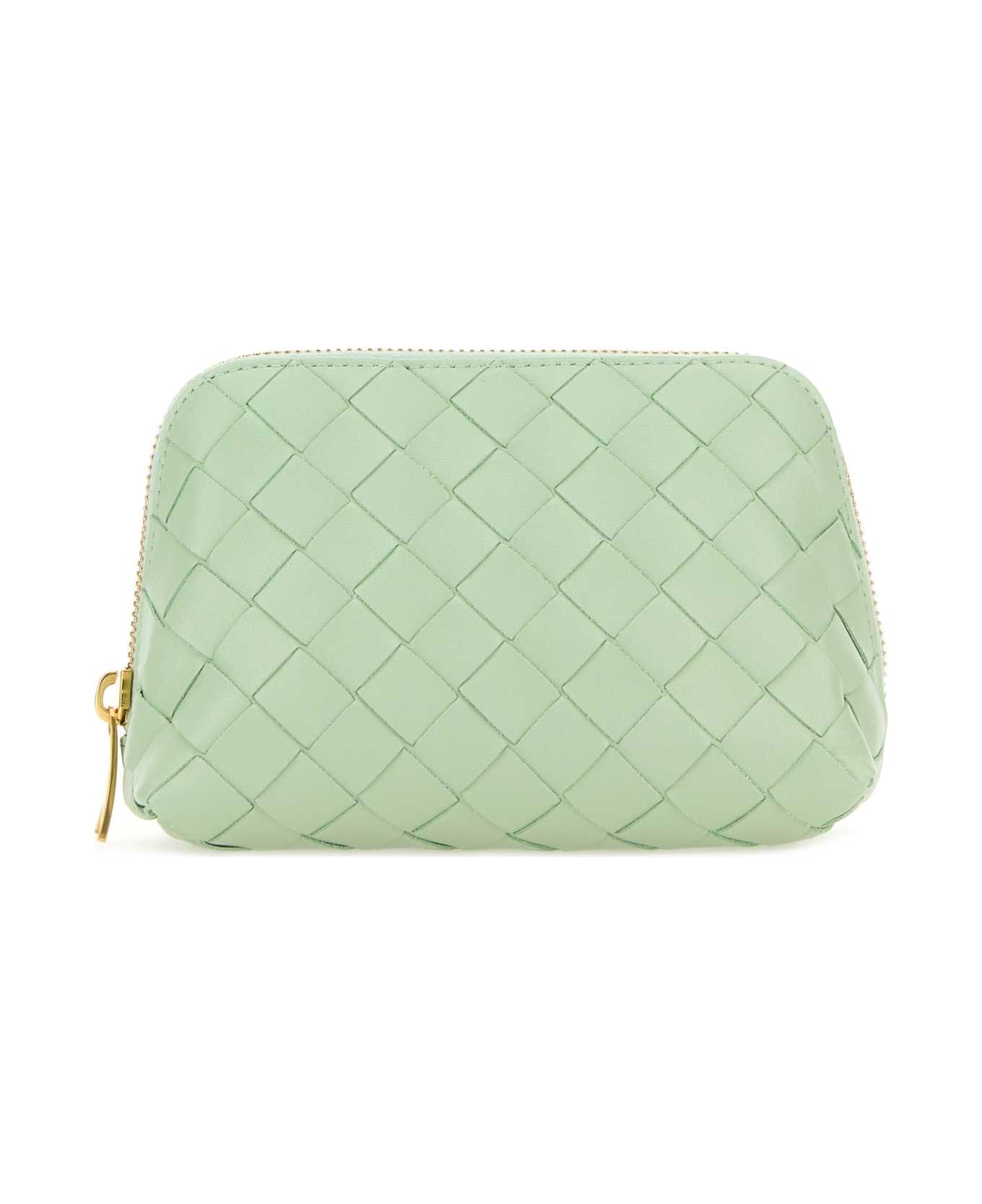 Bottega Veneta Mint Green Leather Beauty Case - MINT クラッチバッグ