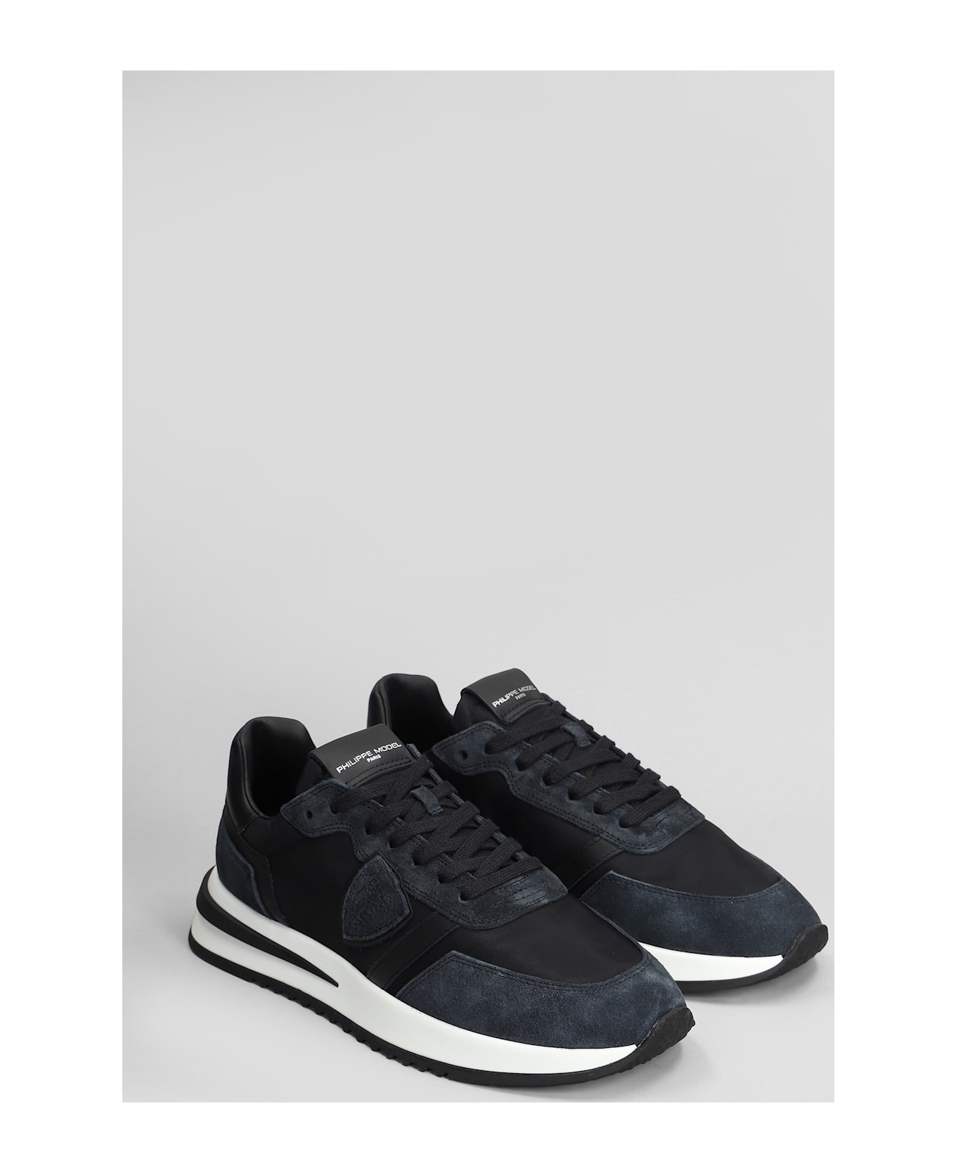 Philippe Model Tropez 2.1 Low Sneakers In Black Suede And Fabric - black