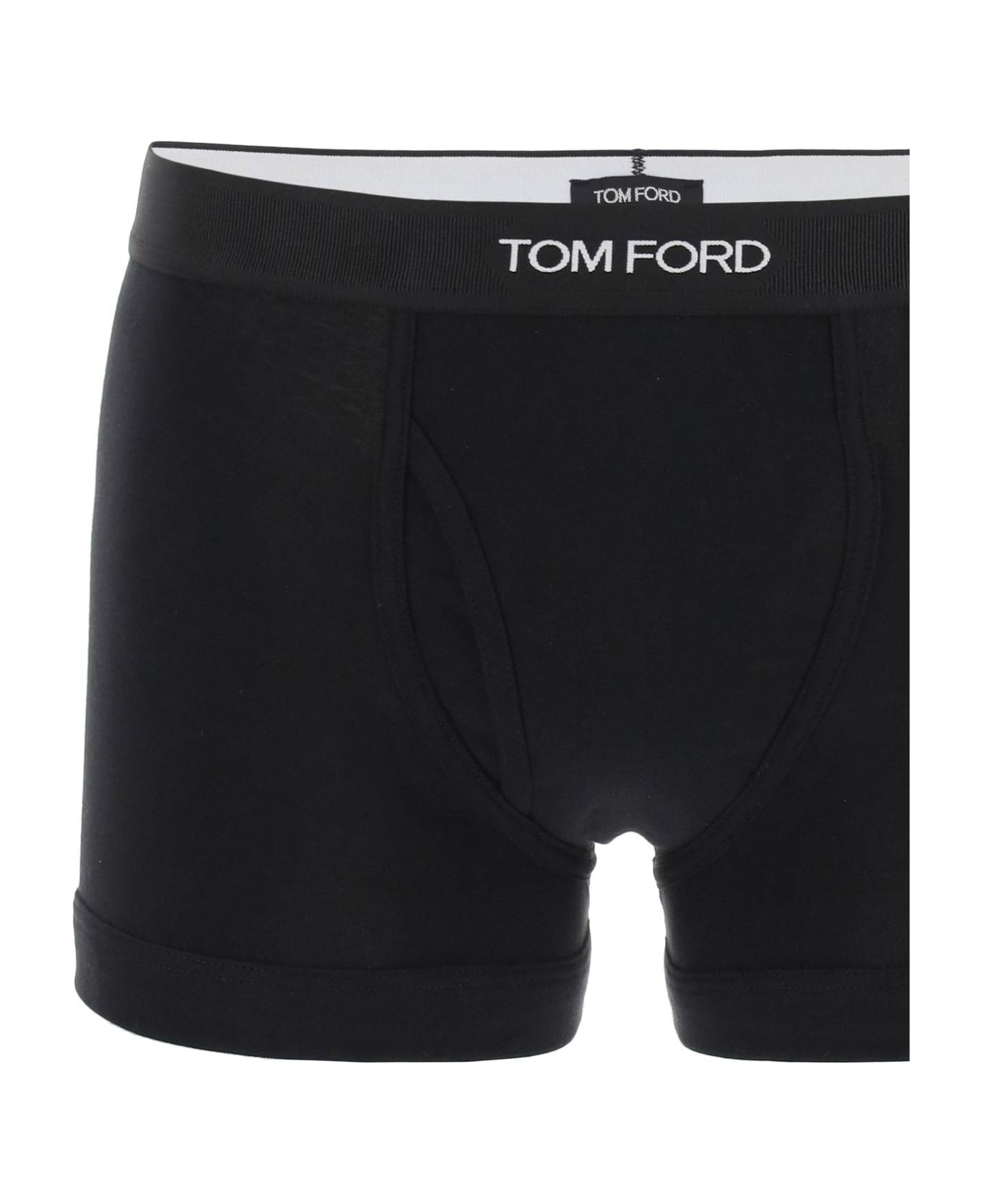 Tom Ford Logo Print Cotton Trunks - black ショーツ