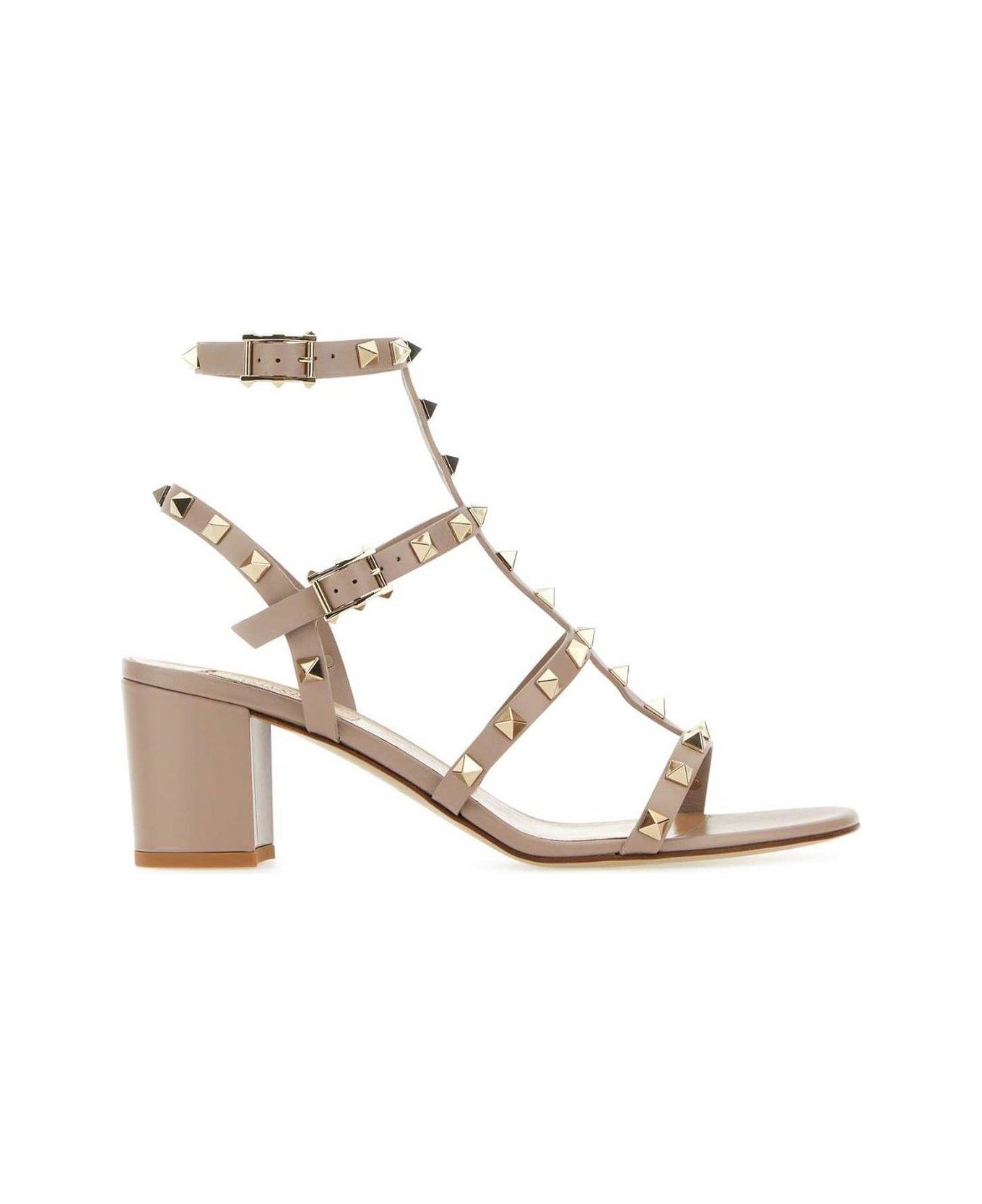 Valentino Garavani Garavani Rockstud Ankle-strap Heeled Sandals - Powder