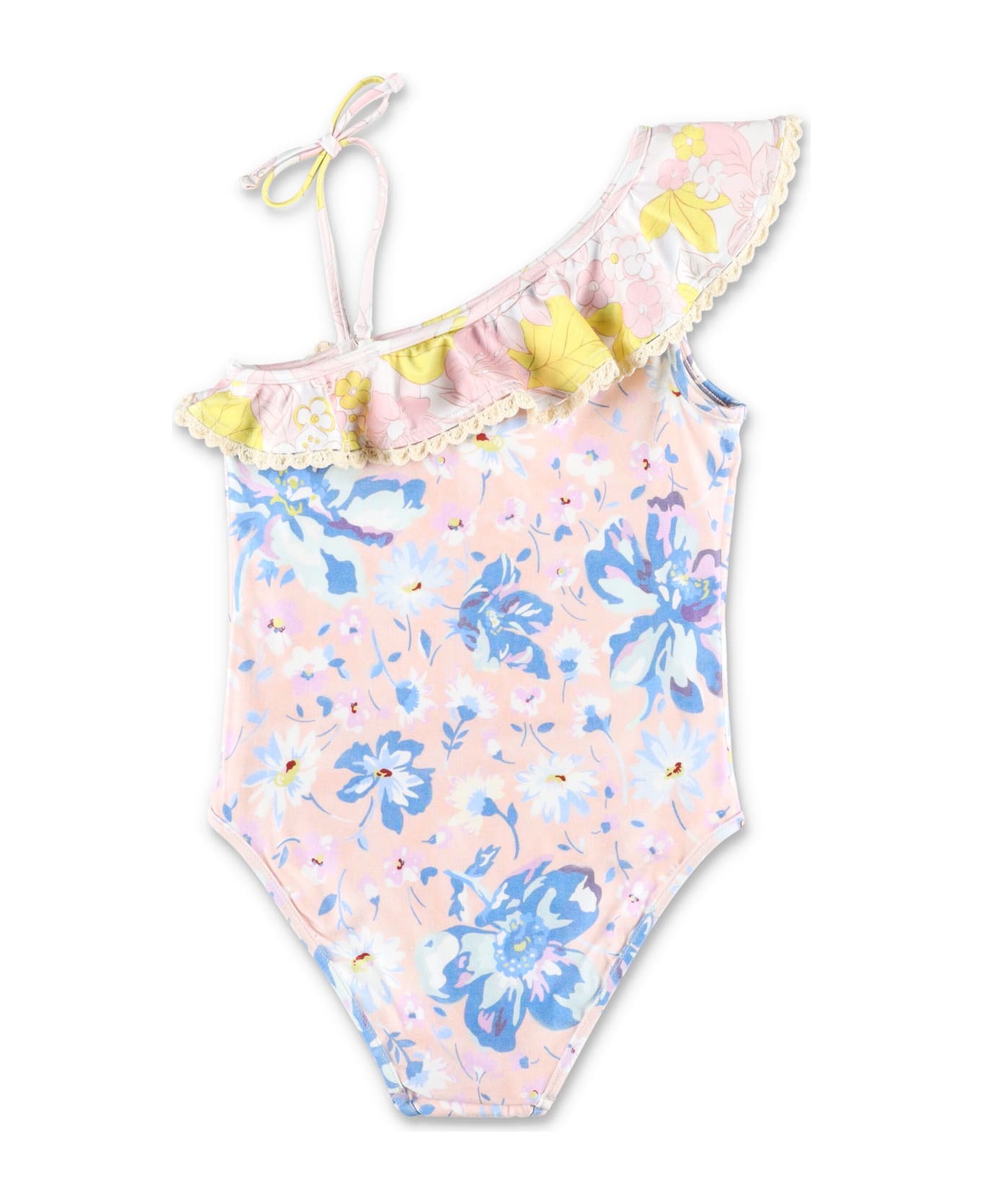 Zimmermann Kid - Pop Trim Frill One Piece - PINK/BLUE FLORAL