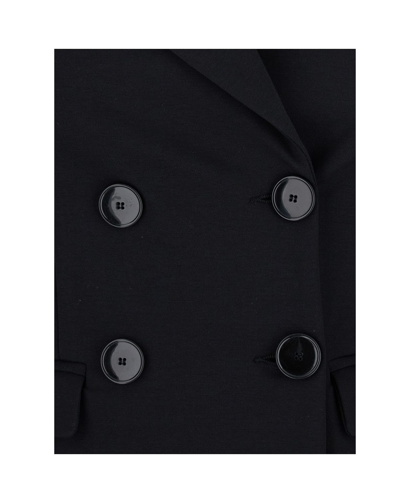 Merci Black Double-breasted Jacket With Peak Revers In Fabric Woman - Black