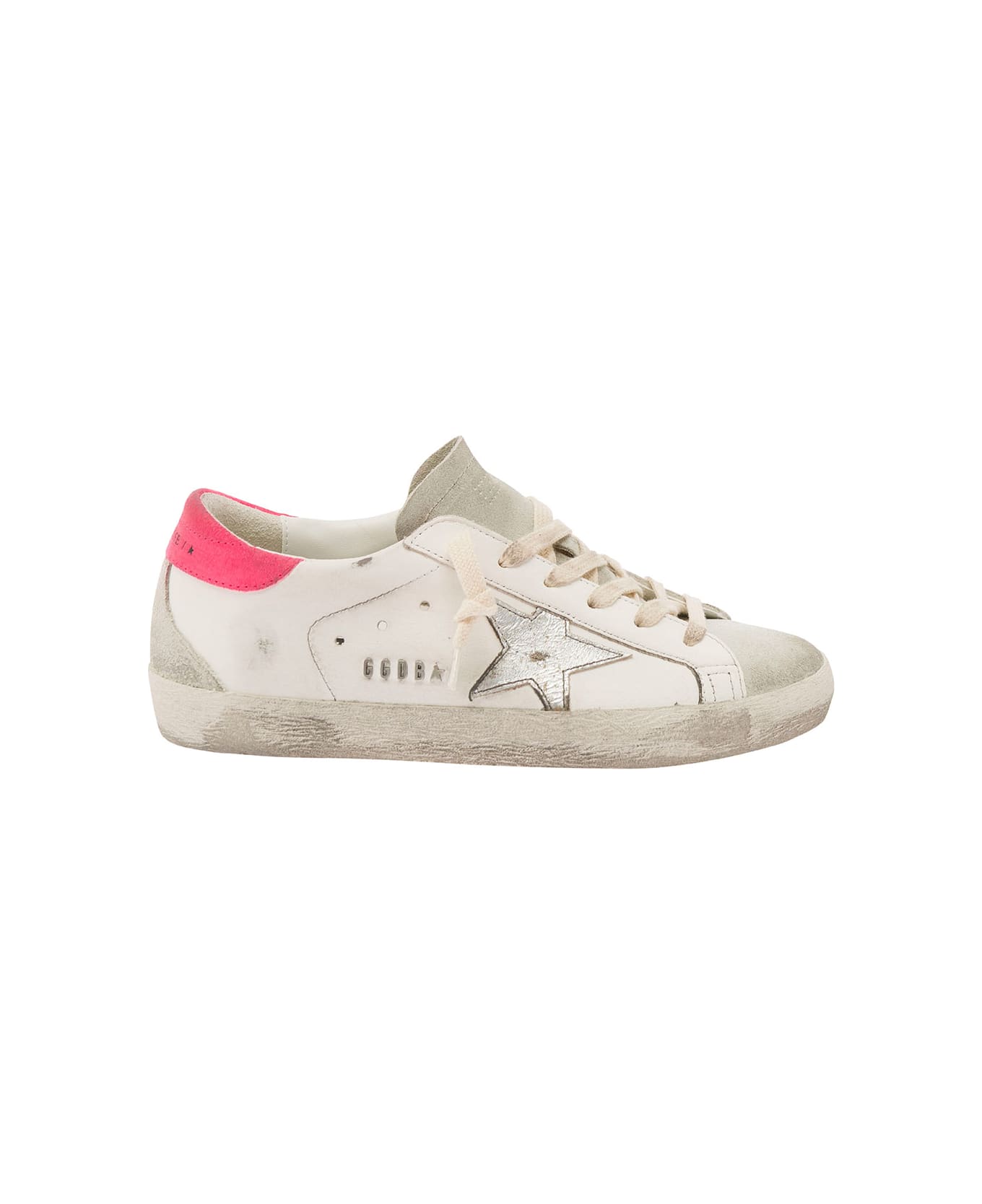 Golden Goose 'superstar' White Low Top Vintage Effect Sneakers With Star Detail In Leather Woman - White スニーカー
