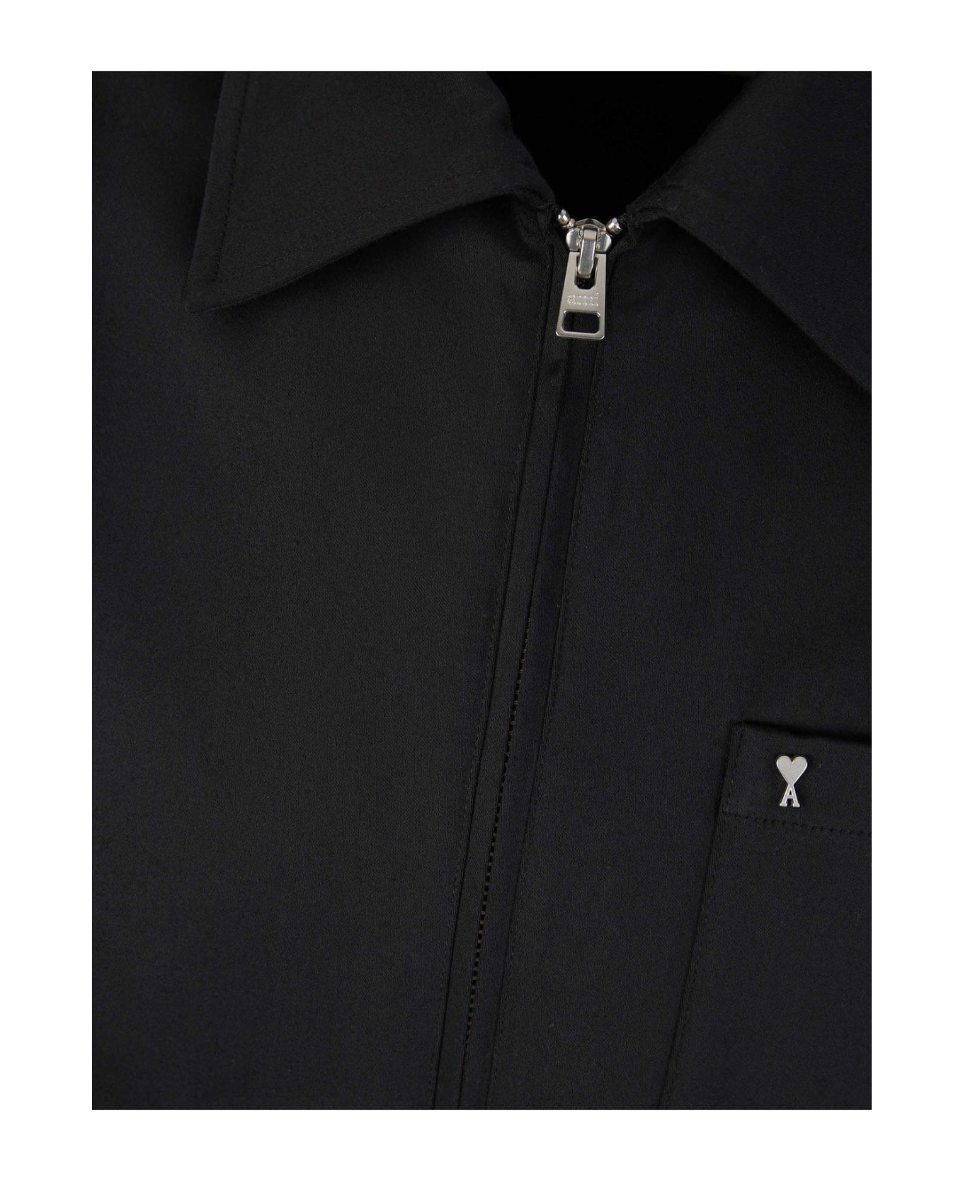 Ami Alexandre Mattiussi Paris Long-sleeved Zipped Bomber Jacket - Black ジャケット