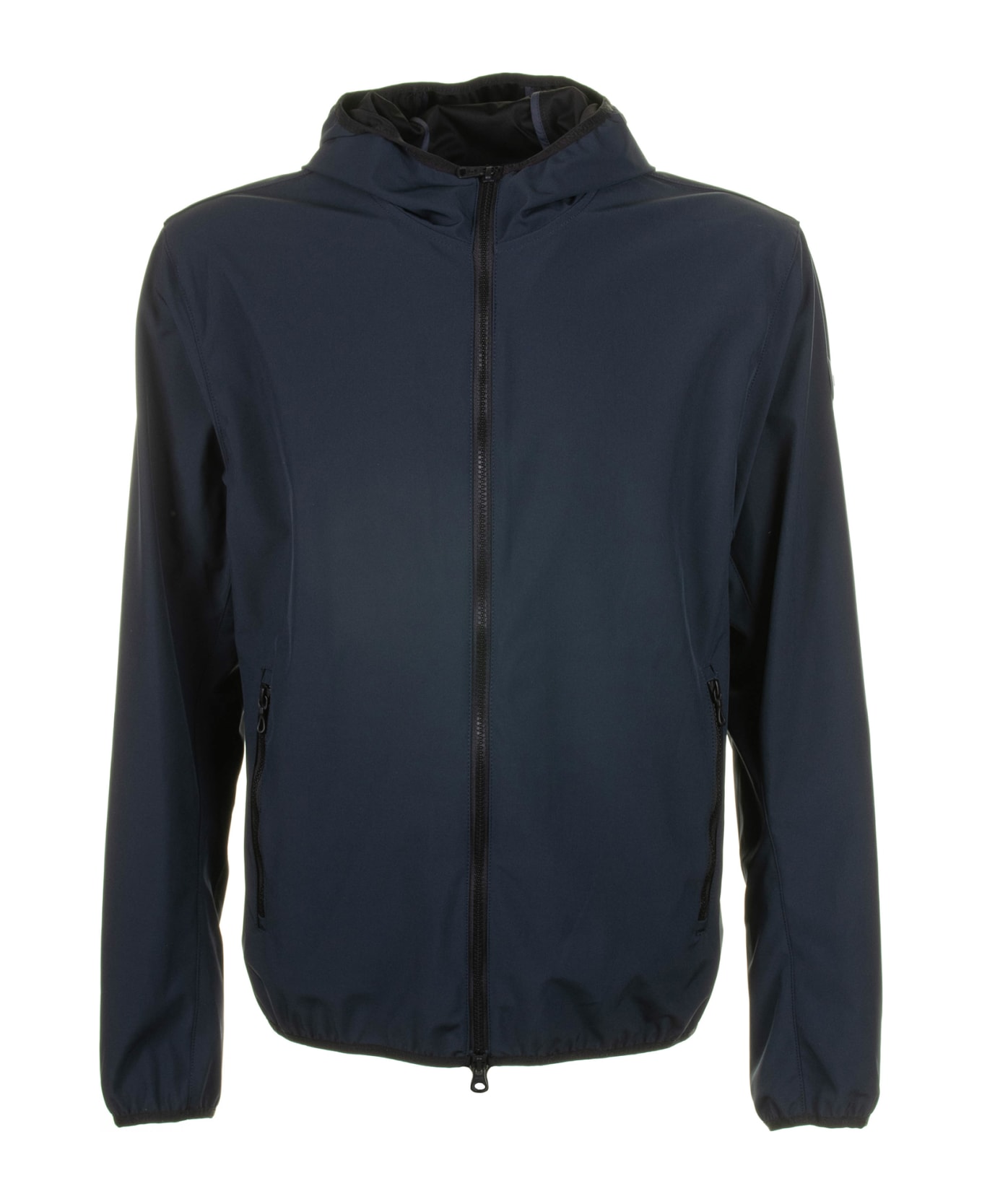 Colmar Blue Jacket With Zip And Hood - Blu