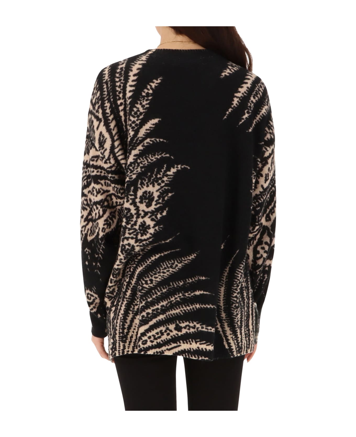 Etro Wool Printed Sweater - Black