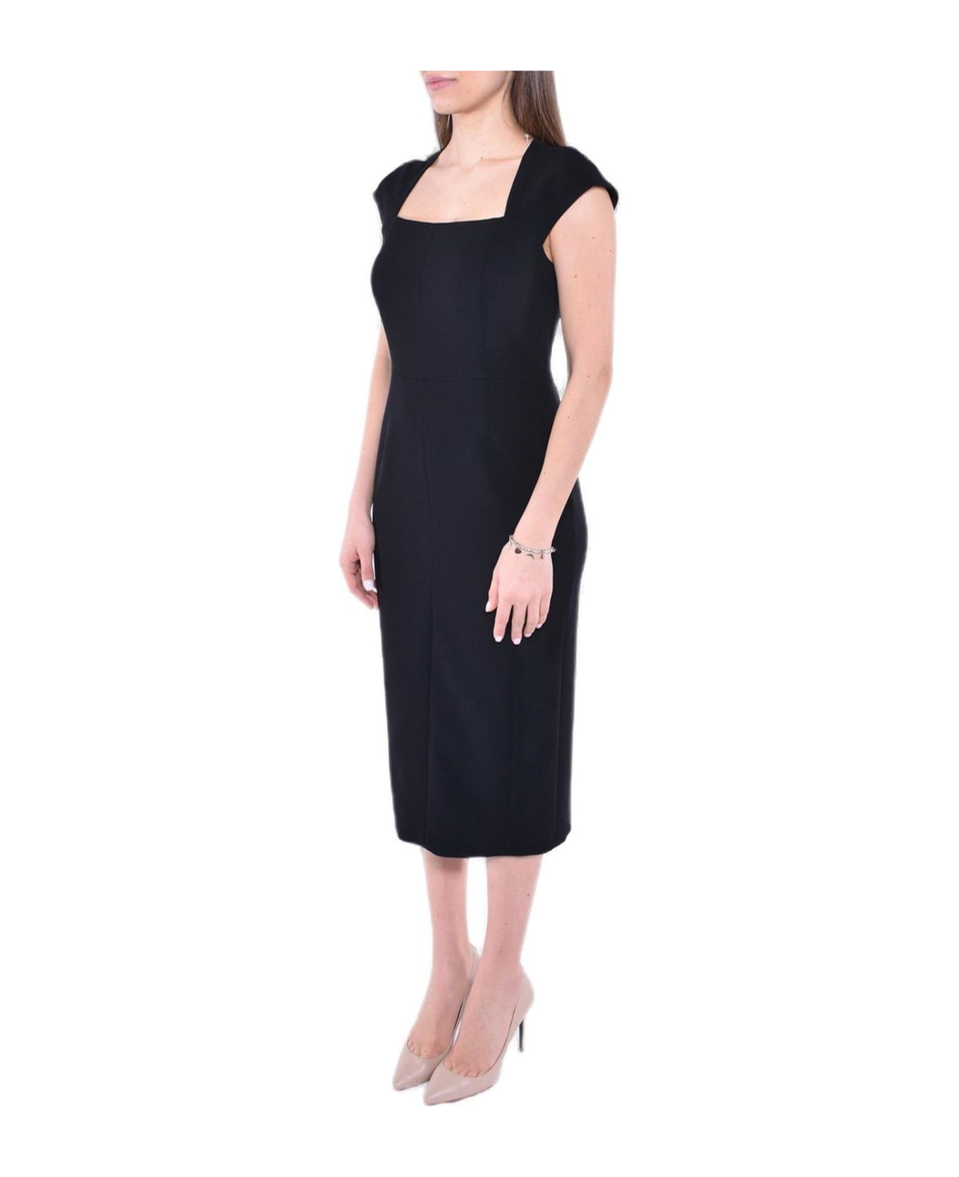 Max Mara Studio Short-sleeved Midi Dress - Black ワンピース＆ドレス