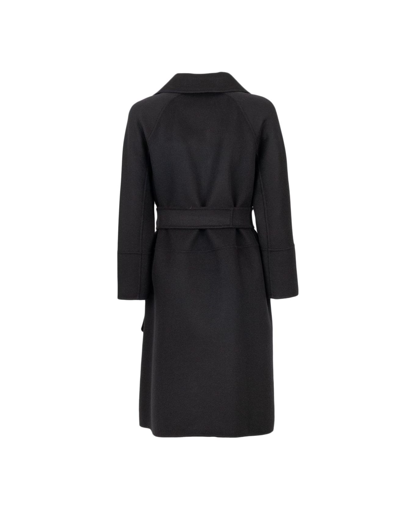 
S Max Mara Tied-waist Coat - BLACK