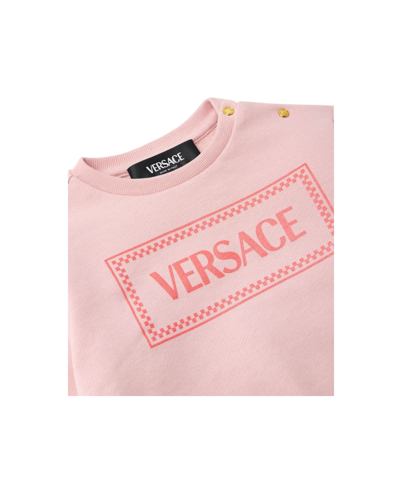 Versace Sweatshirt Fleece + Foil Logo Print - PINK