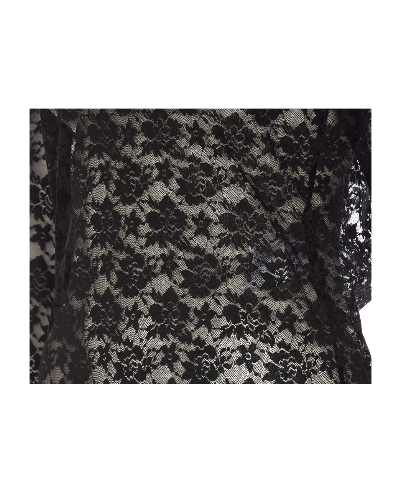 Rotate by Birger Christensen Lace Off Long Sleeves Body - Black