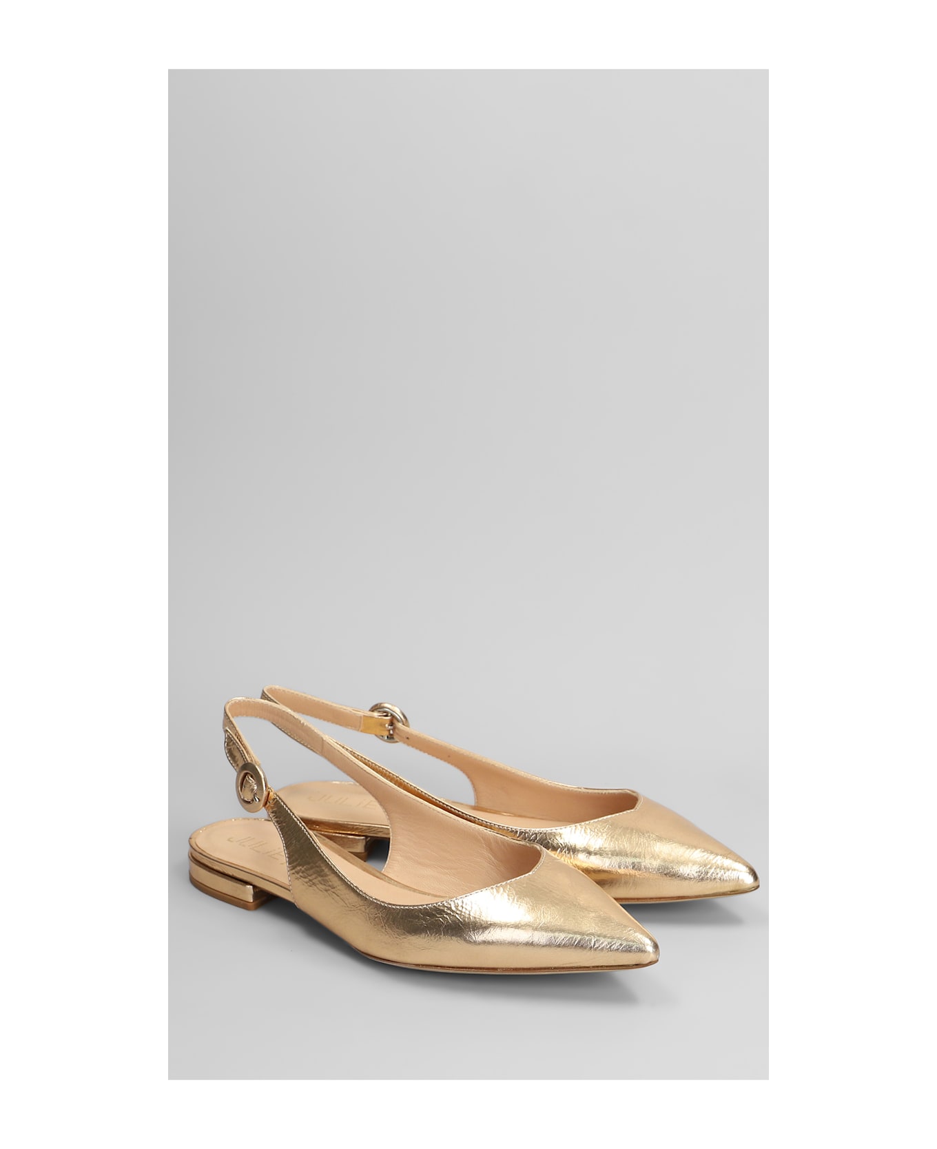 Julie Dee Ballet Flats In Copper Leather - copper
