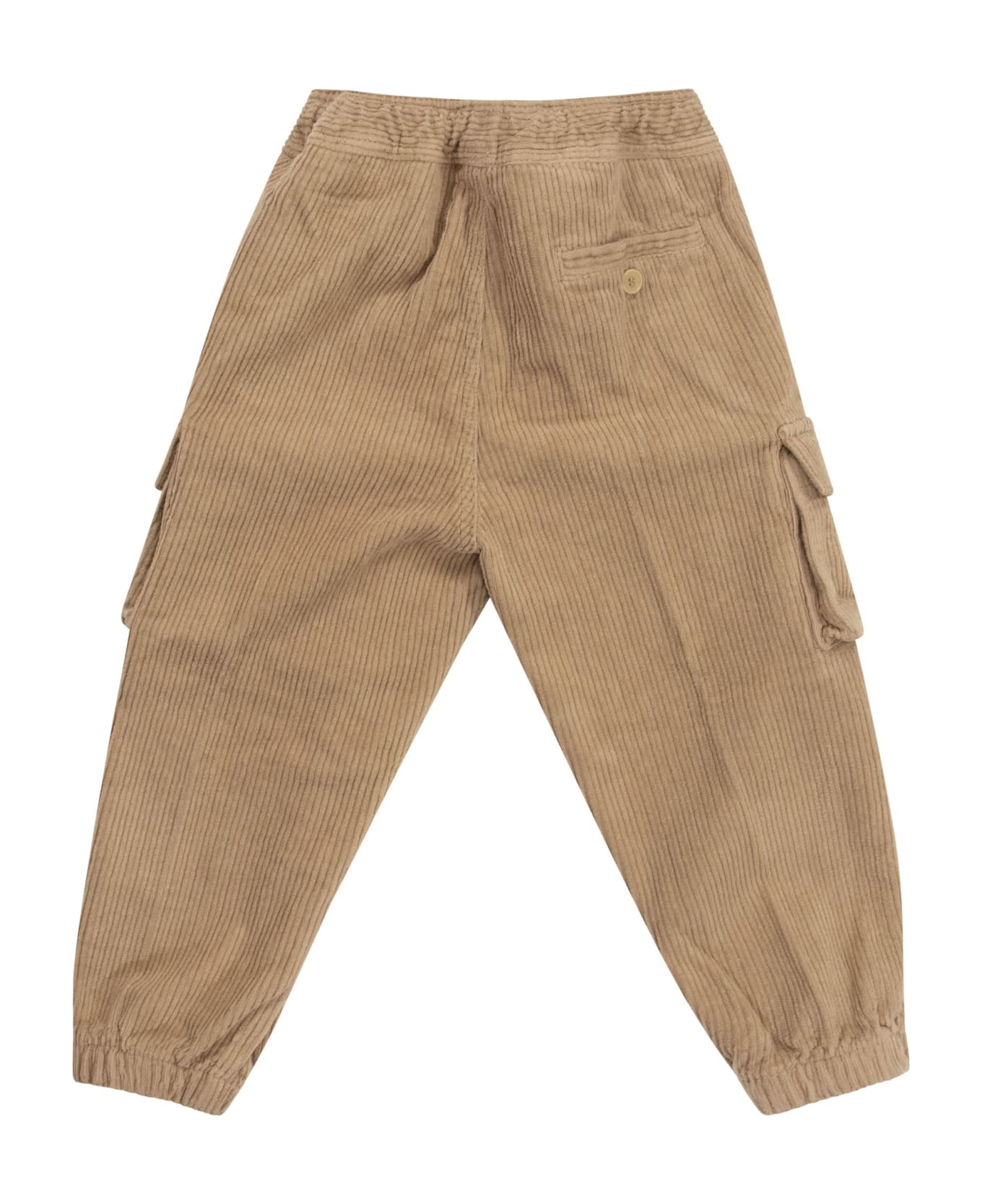 Il Gufo Wooden Velvet Cargo Trousers - Beige