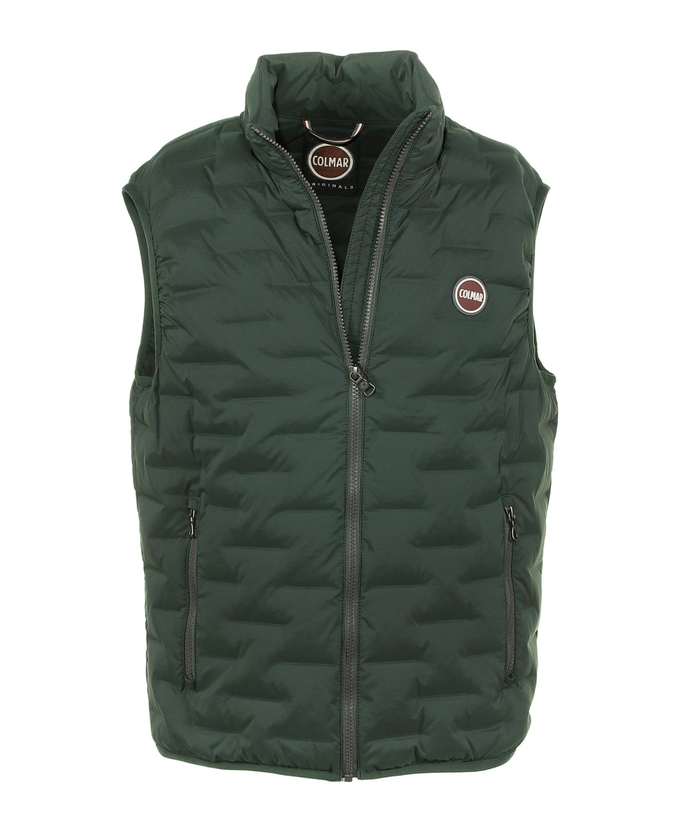 Colmar Quilted Vest With Logo Patch - VERDE