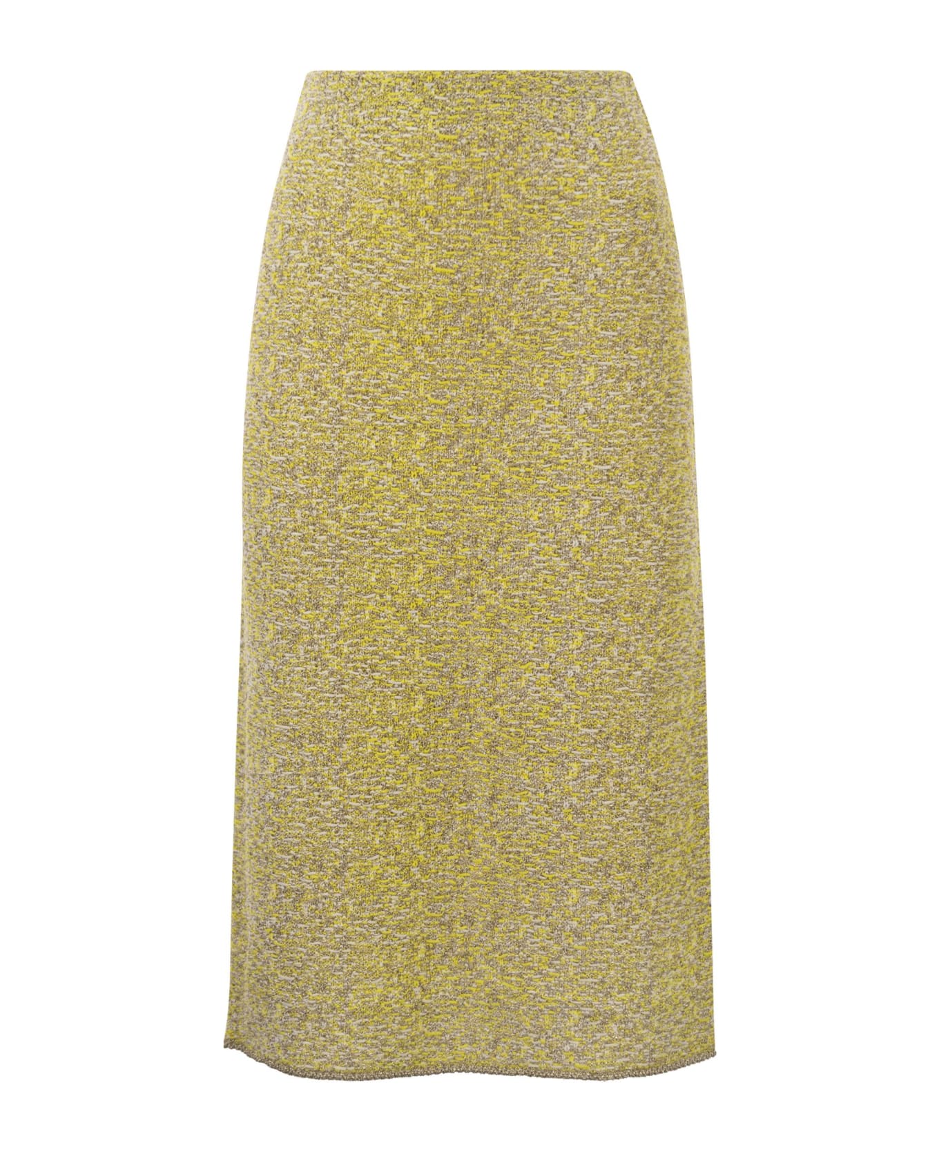 Fabiana Filippi Tweed Stitch Pencil Skirt - Yellow/gold