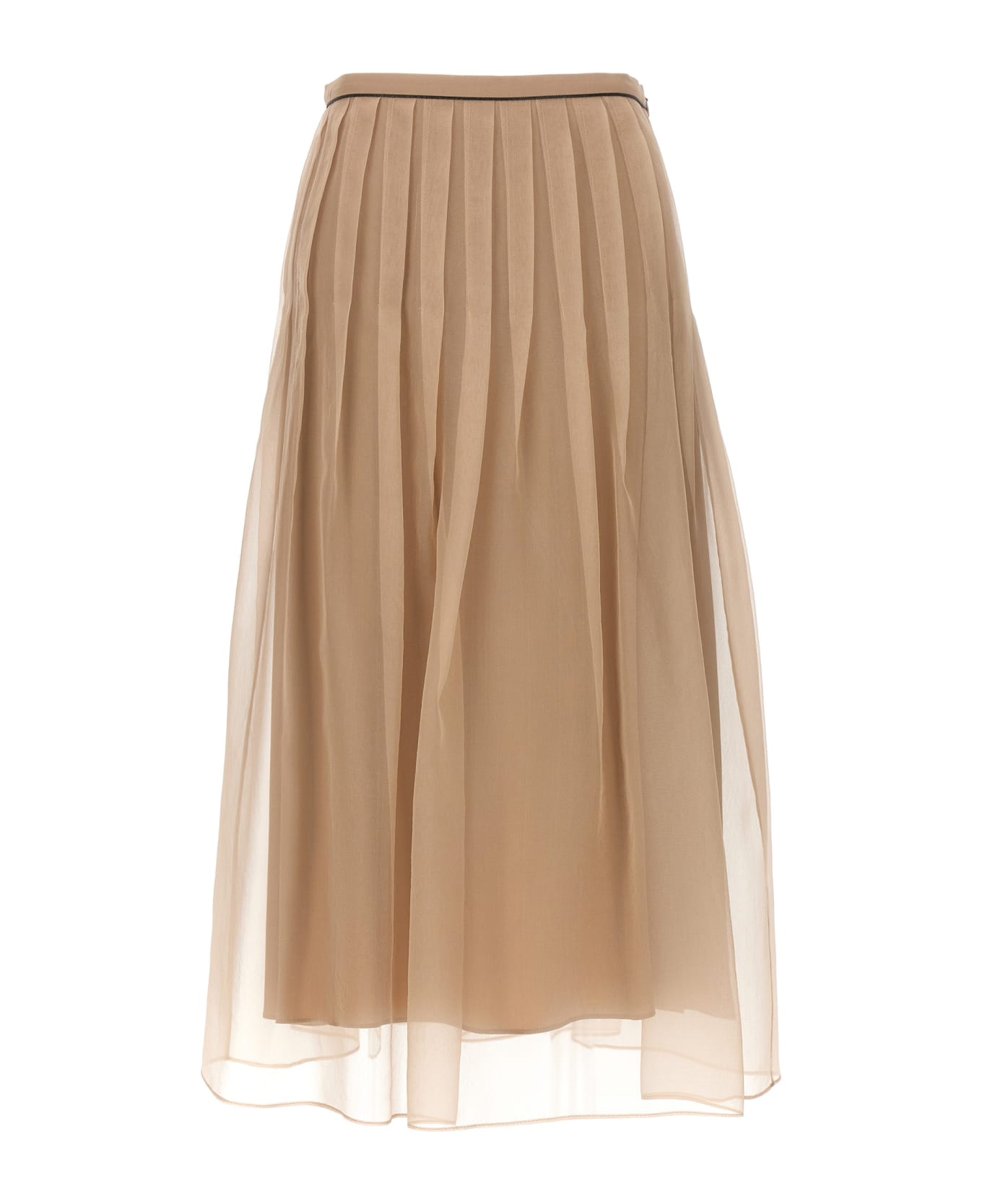 Brunello Cucinelli Pleated Skirt - Beige