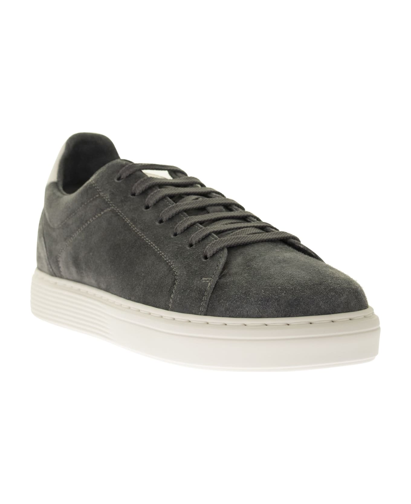 Brunello Cucinelli Washed Suede Sneakers - Grey