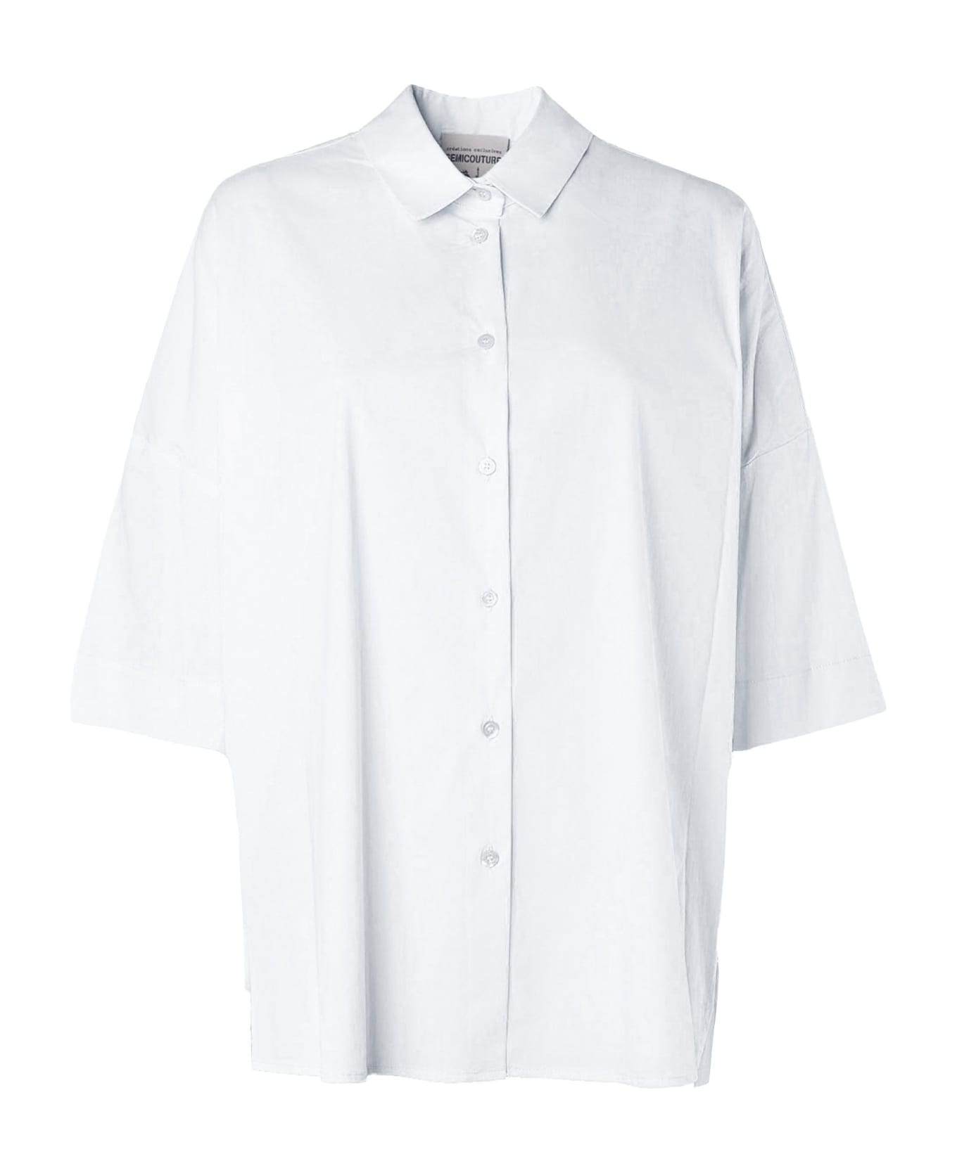 SEMICOUTURE White Cotton Blend Shirt - White