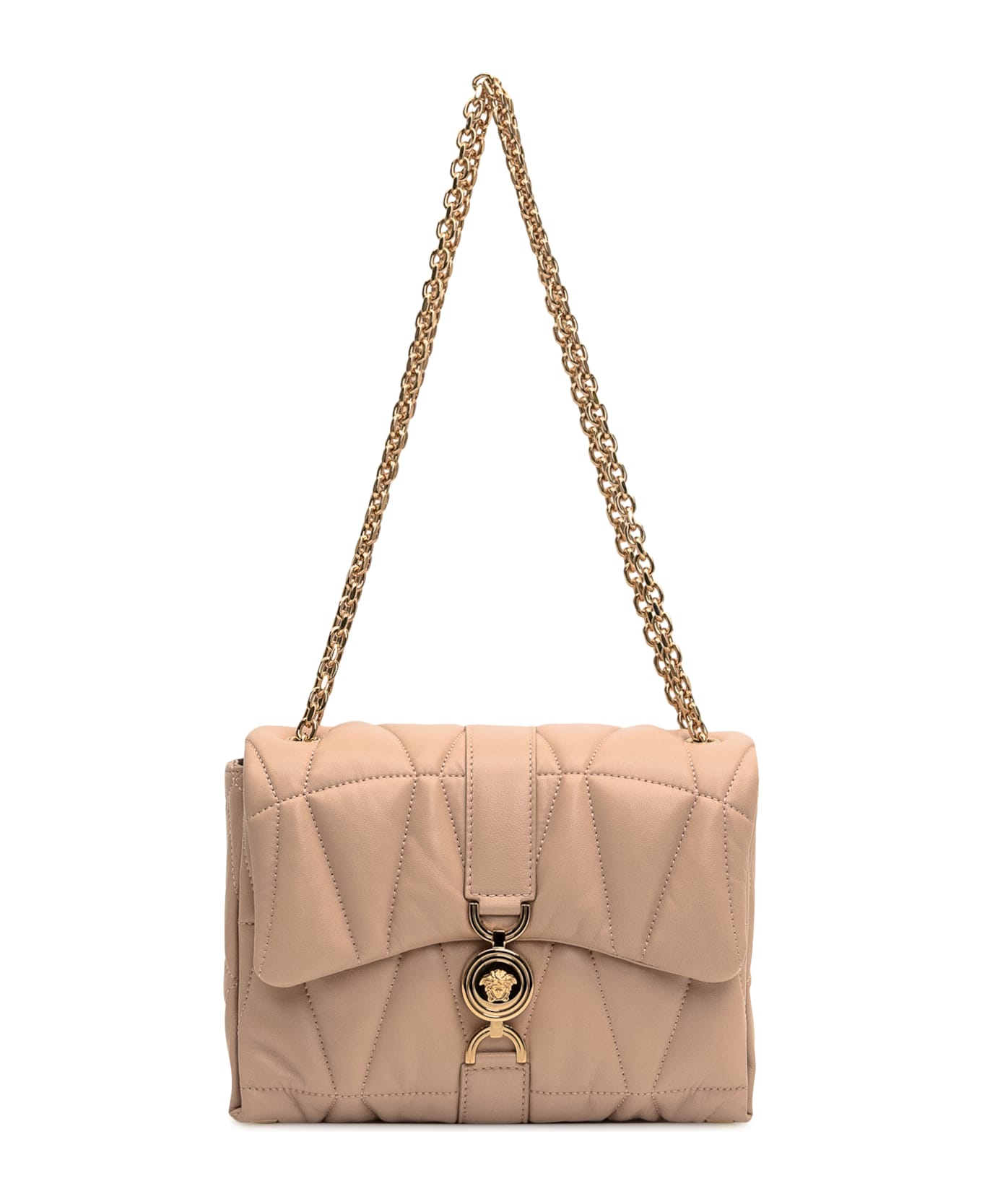 Versace Kleio Quilted Shoulder Bag - Nude