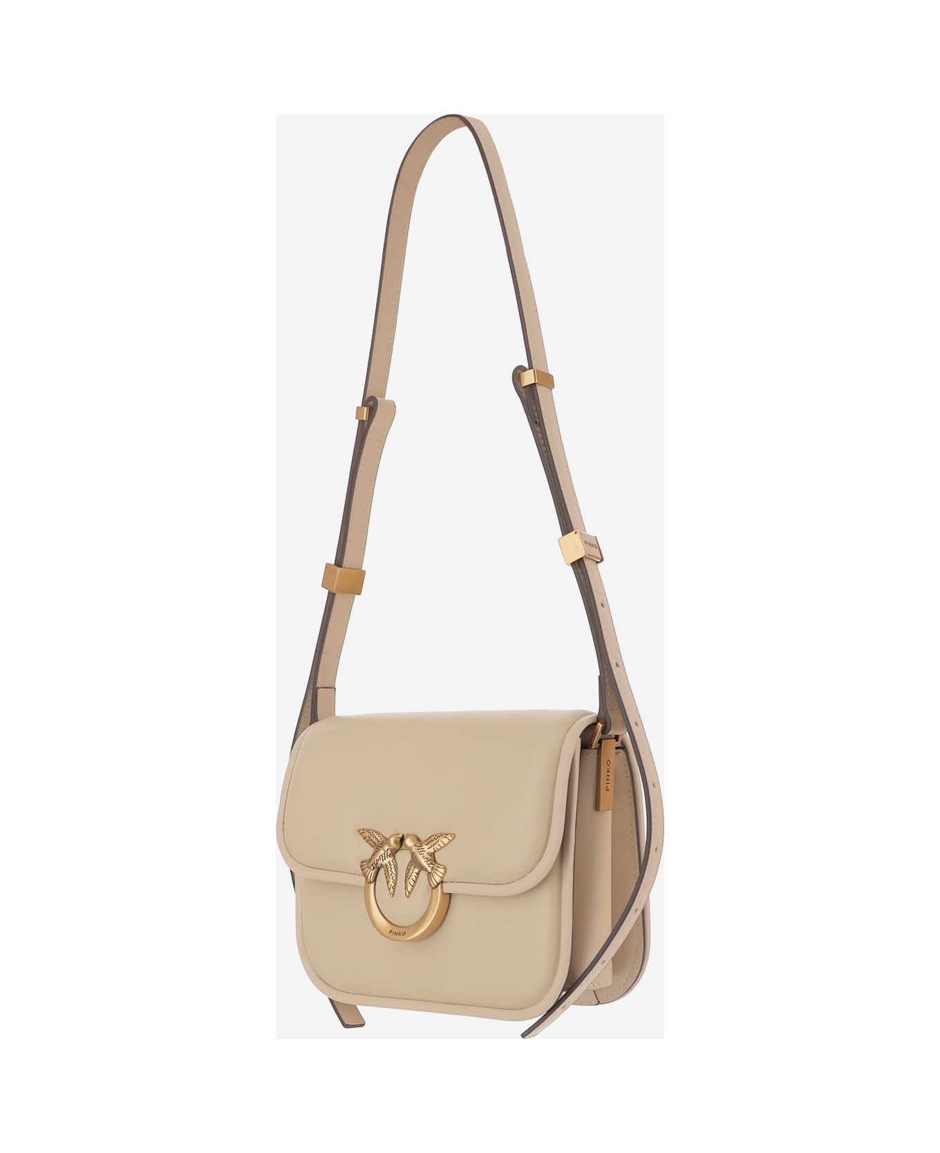 Pinko Love Box Shoulder Bag - Beige