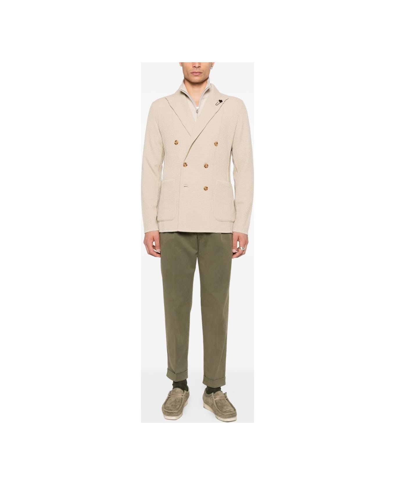 Lardini Beige Knitted Jacket - Beige