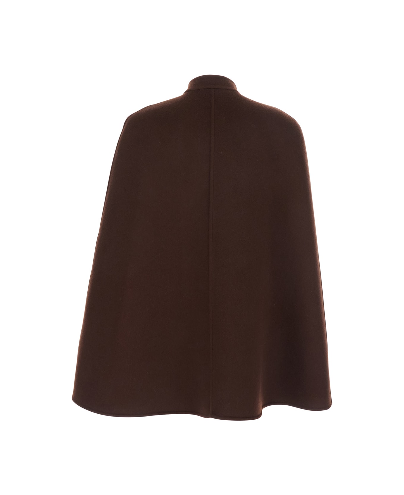 Gucci Brown Cape With Iconic Clamp And Gg All-over Motif Interior In Wool Woman - Brown