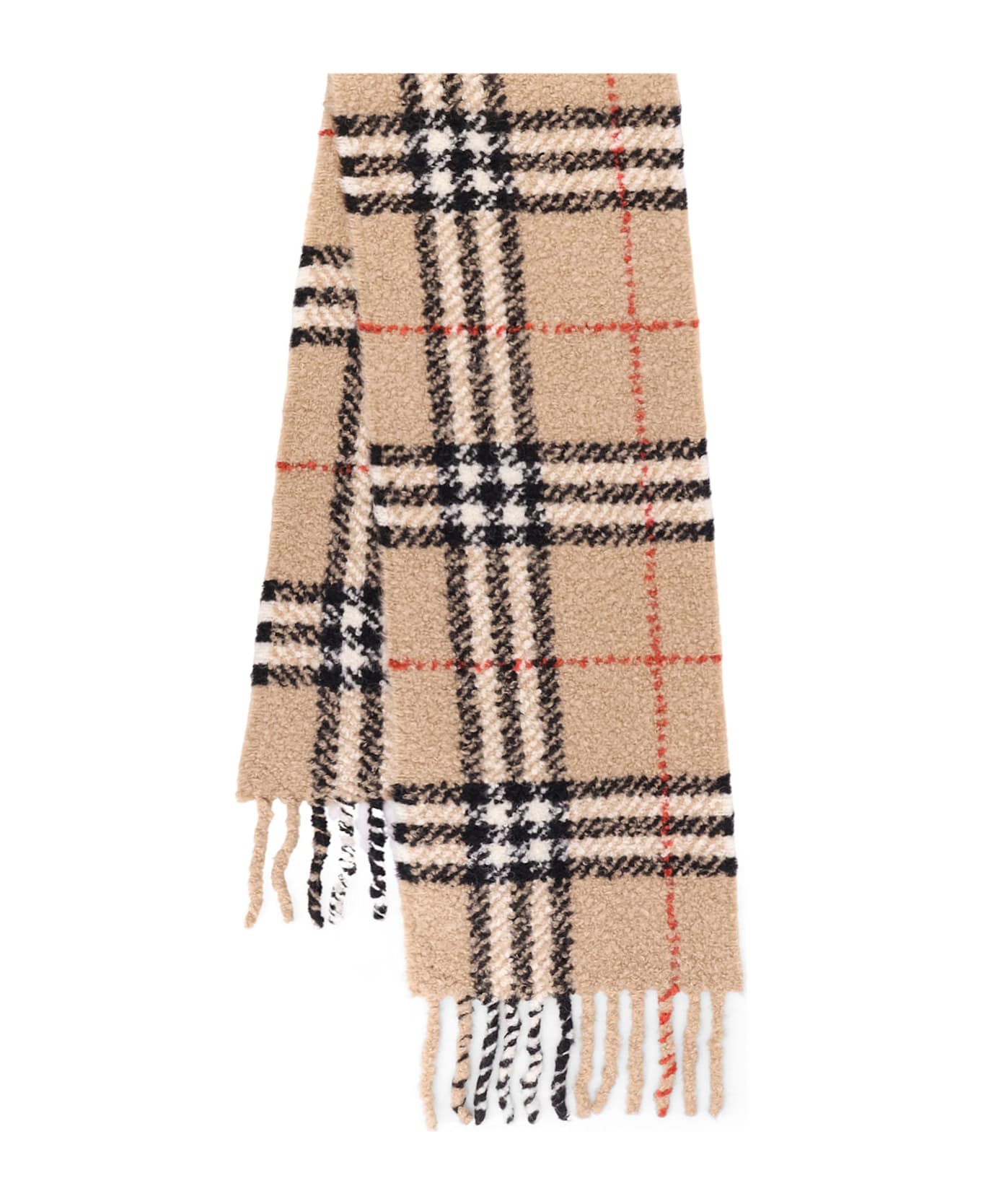 Burberry Wool Blend And Alpaca Bouclé Scarf - SAND