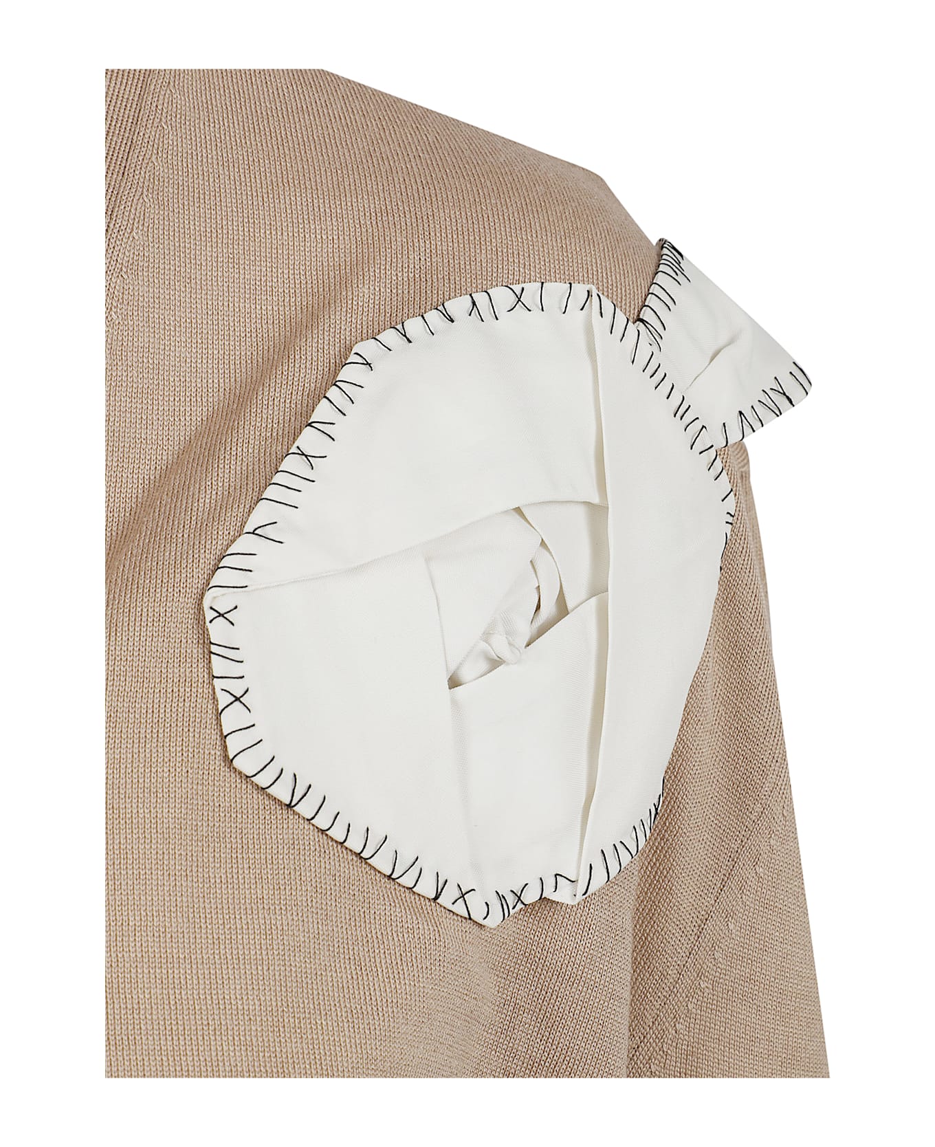 Marni Rose Appliqué Cardigan - MOCCASIN