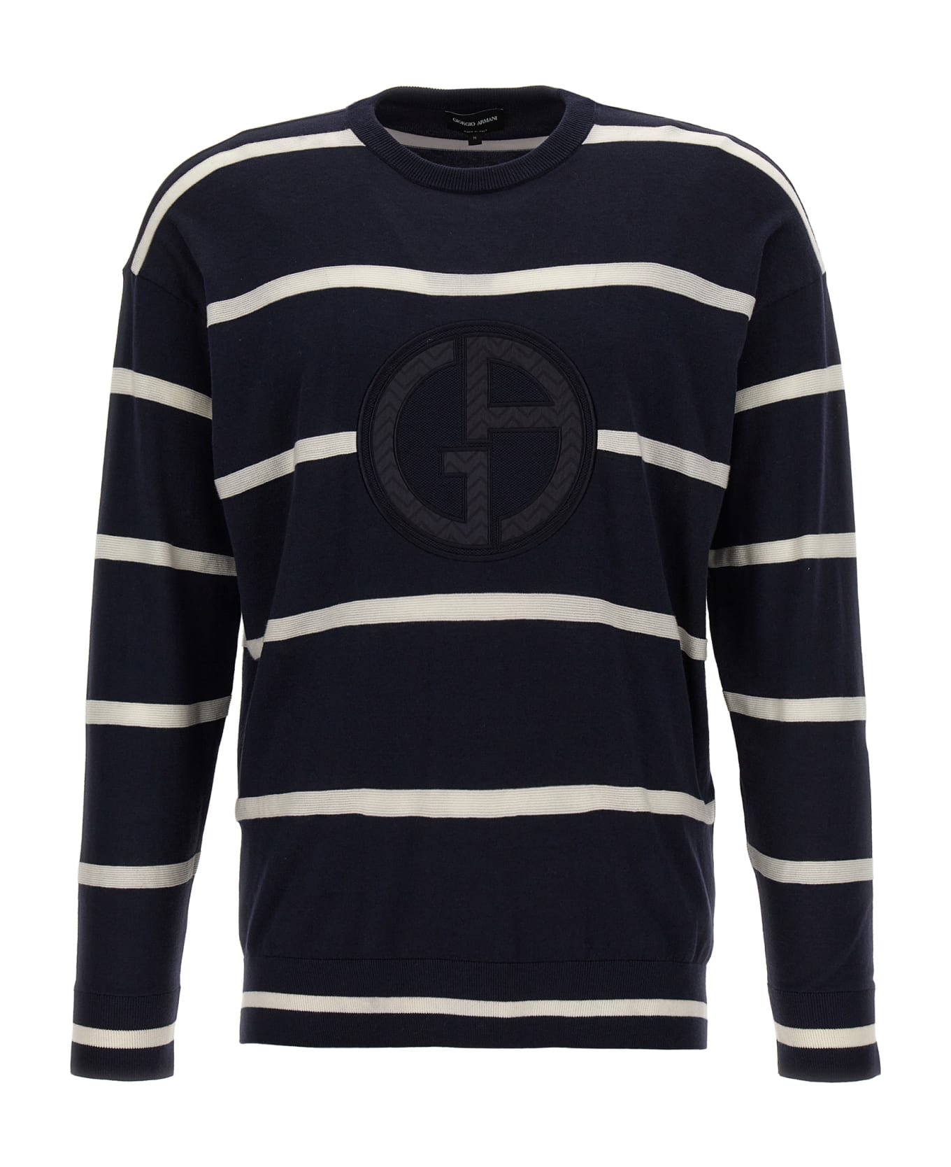 Giorgio Armani Logo Embroidery Sweater - Blue ニットウェア