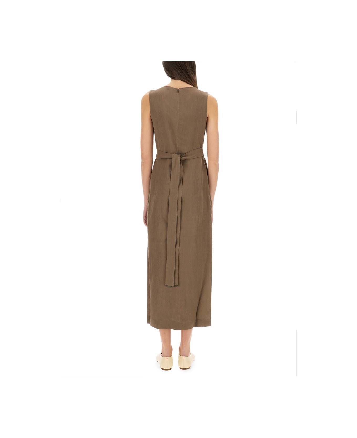 Brunello Cucinelli "wrap-effect" Dress - BROWN