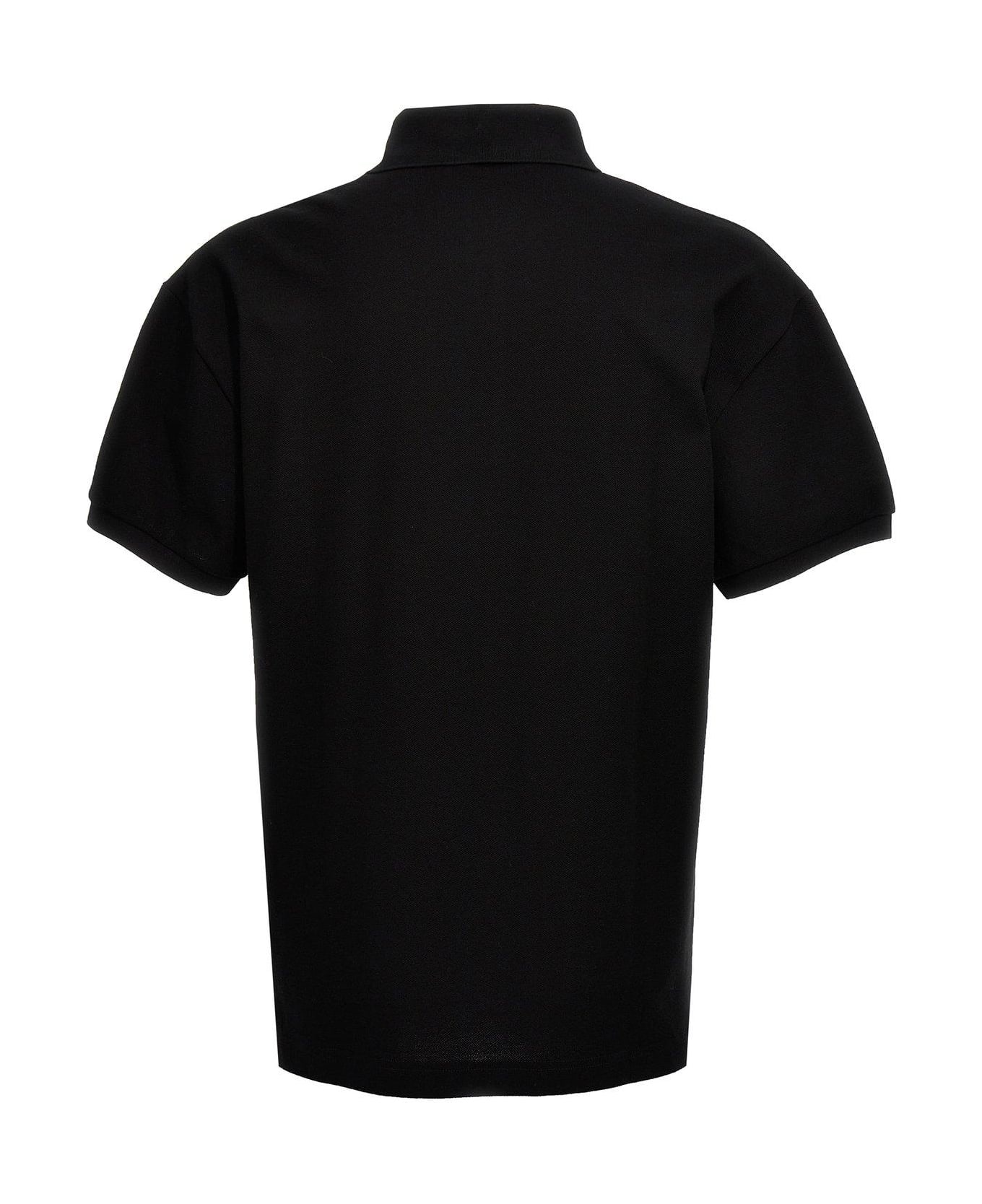 Palm Angels Monogram Embroidered Short-sleeved Polo Shirt - Black