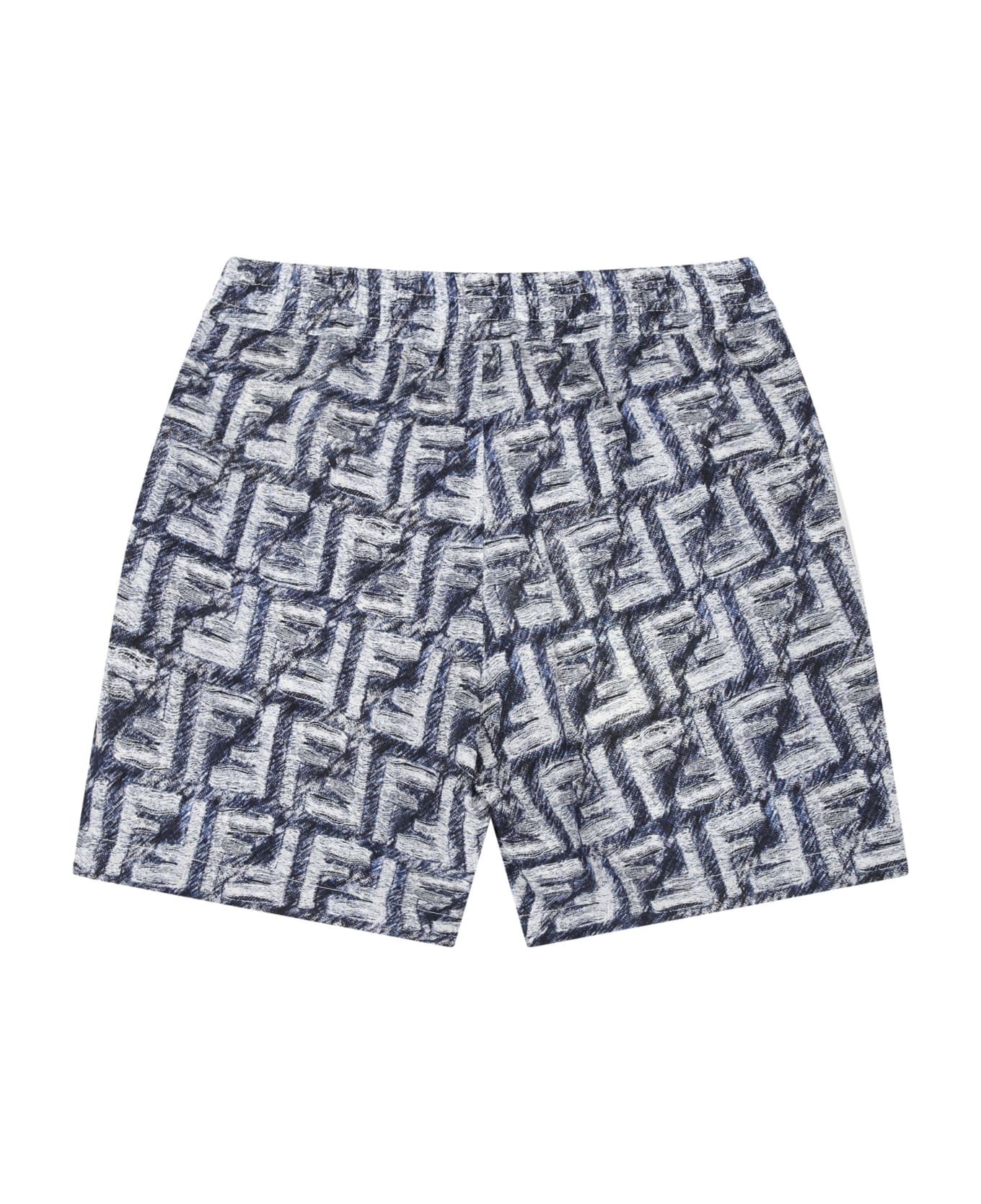 Fendi Blue Shorts For Baby Boy With Iconic Ff - Blue ボトムス