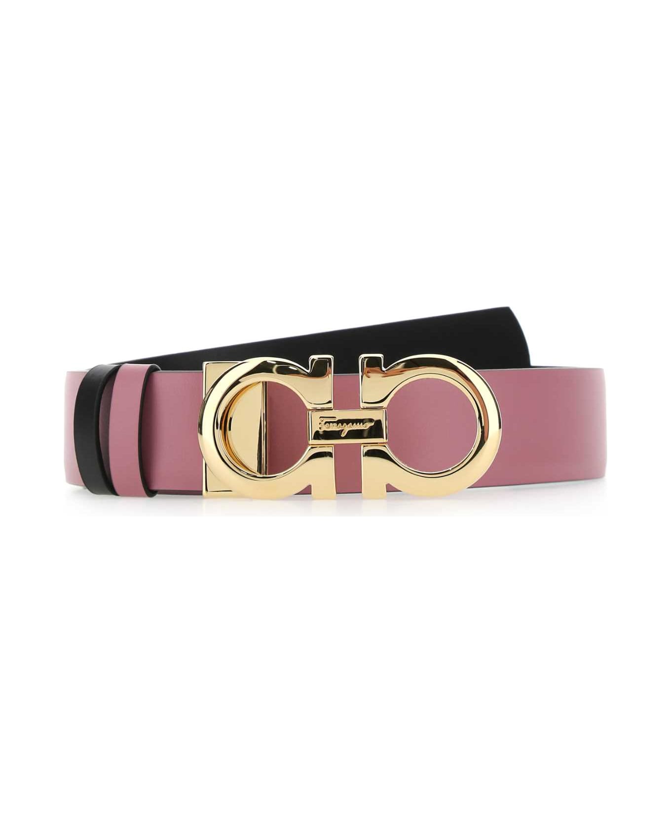 Ferragamo Pink Leather Reversible Belt - PINK