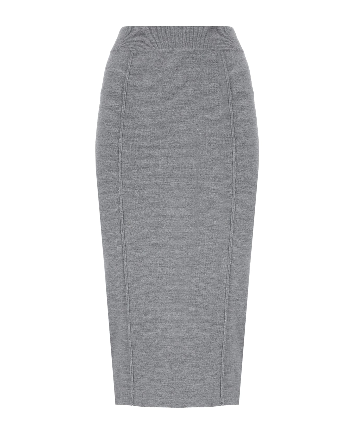 Pinko Logo Stitched Midi Skirt Pinko - Grey スカート