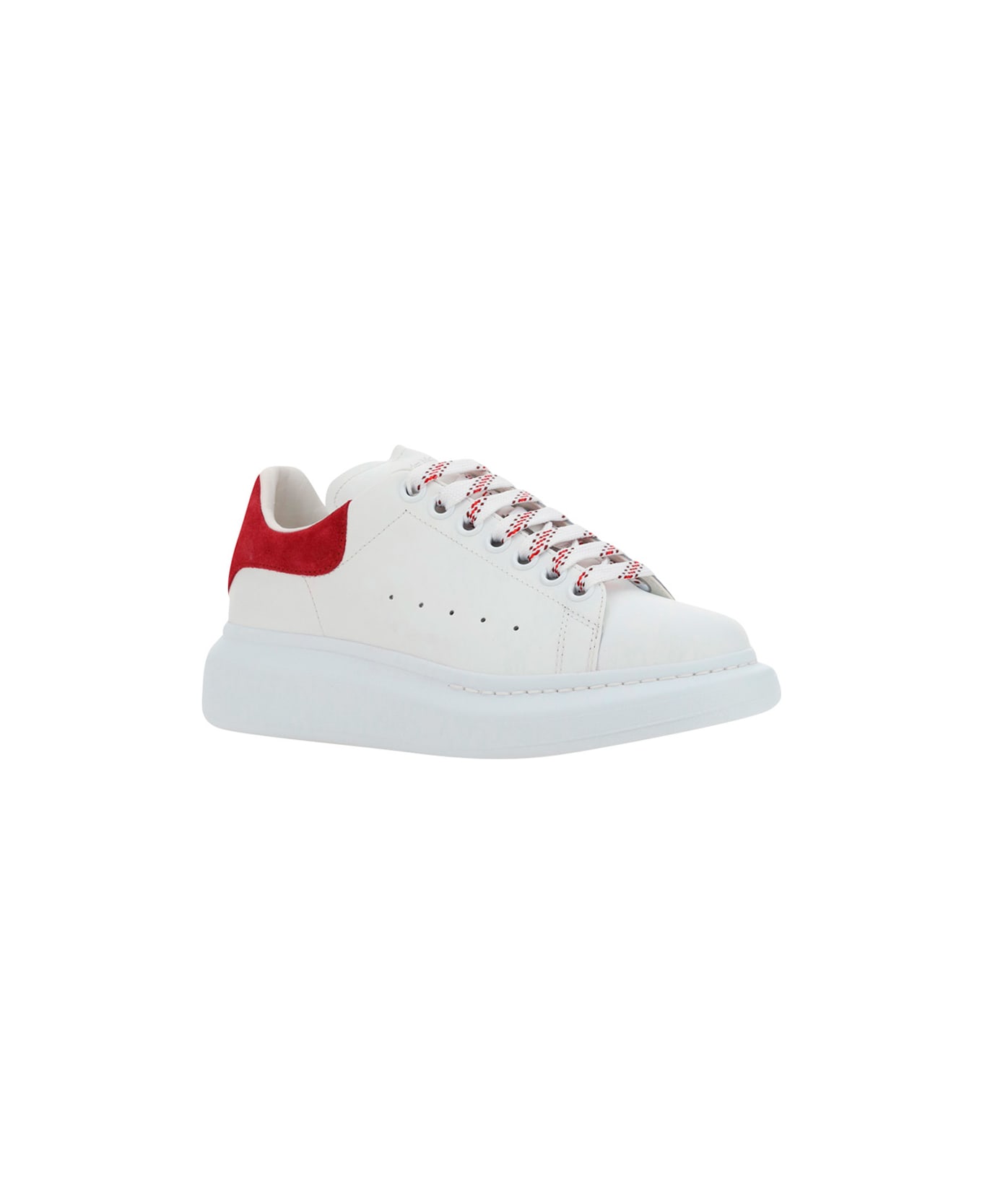 Alexander McQueen Oversized Sneakers In Calfskin - White/cherry