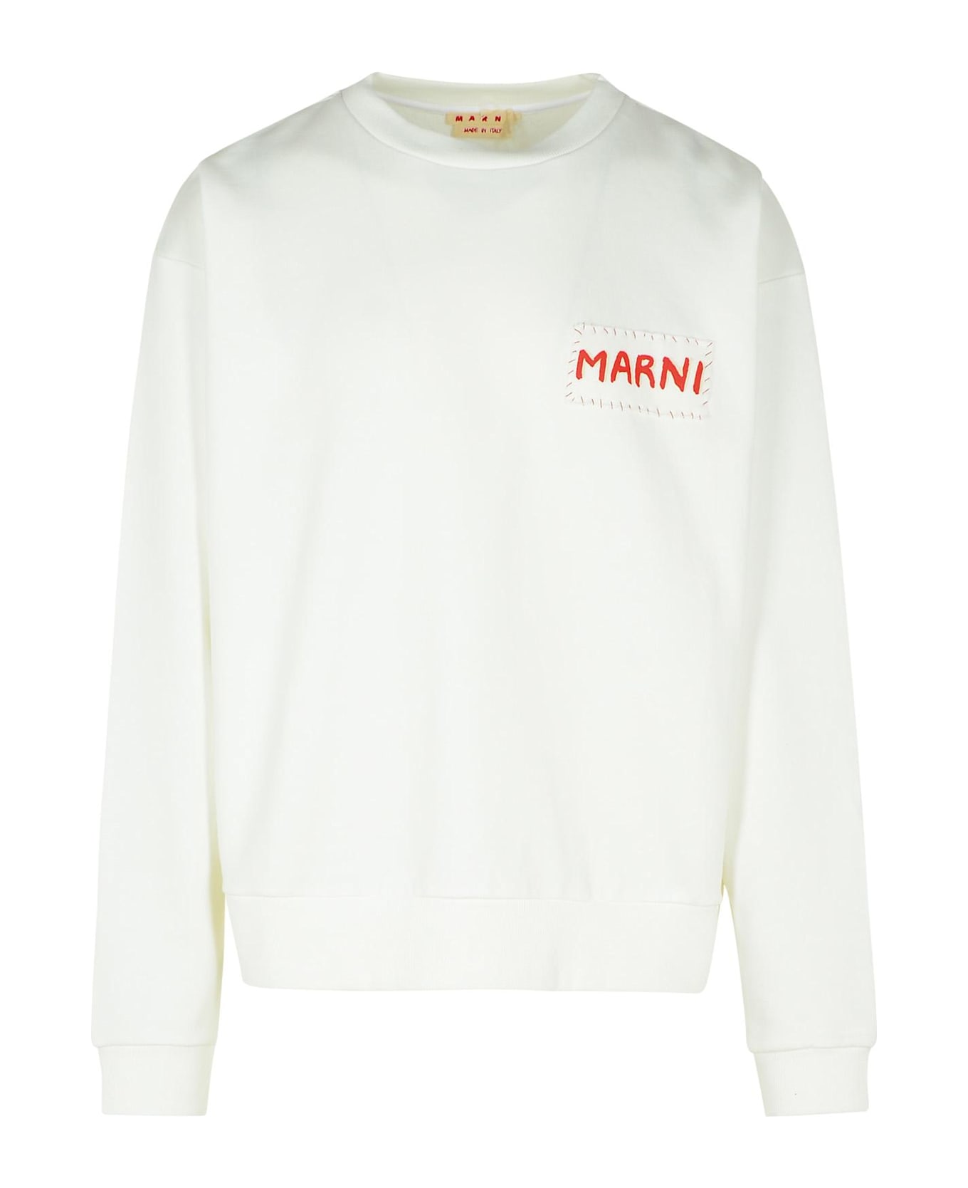 Marni White Cotton Sweatshirt - NATURALWHITE