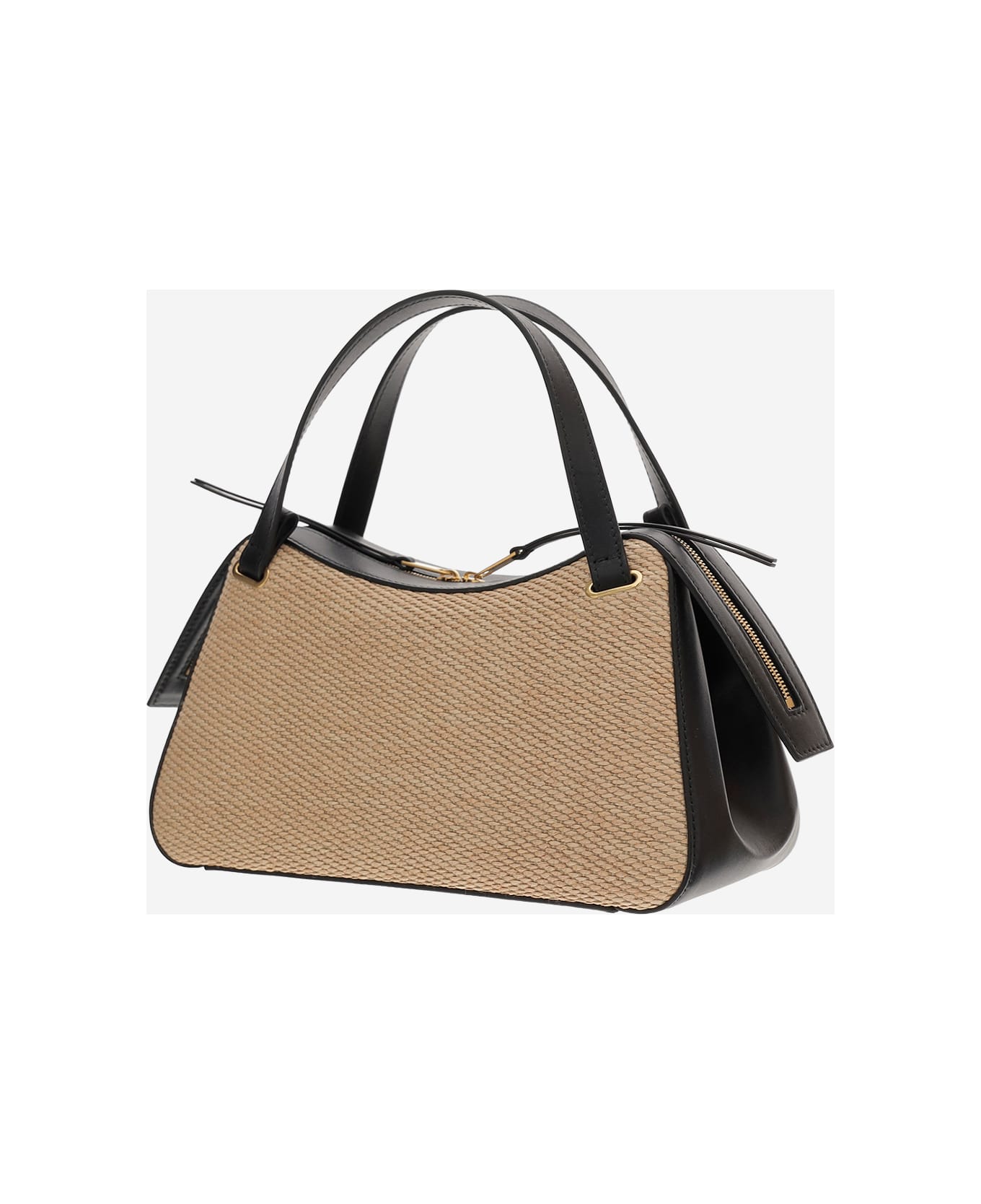 Jil Sander Dune Leather And Rafia Bag - Natural