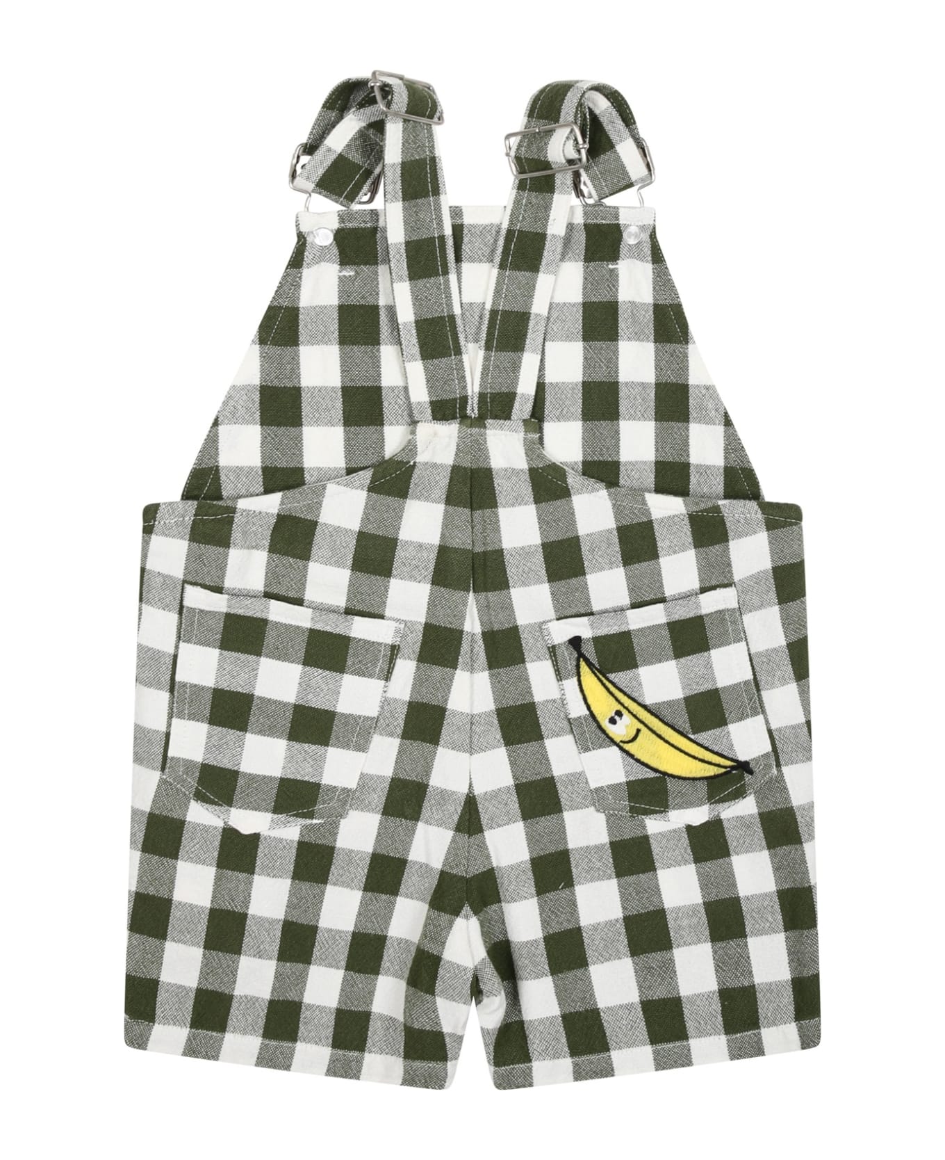 Stella McCartney Kids Green Dungarees For Baby Boy With All-over Pattern - Green