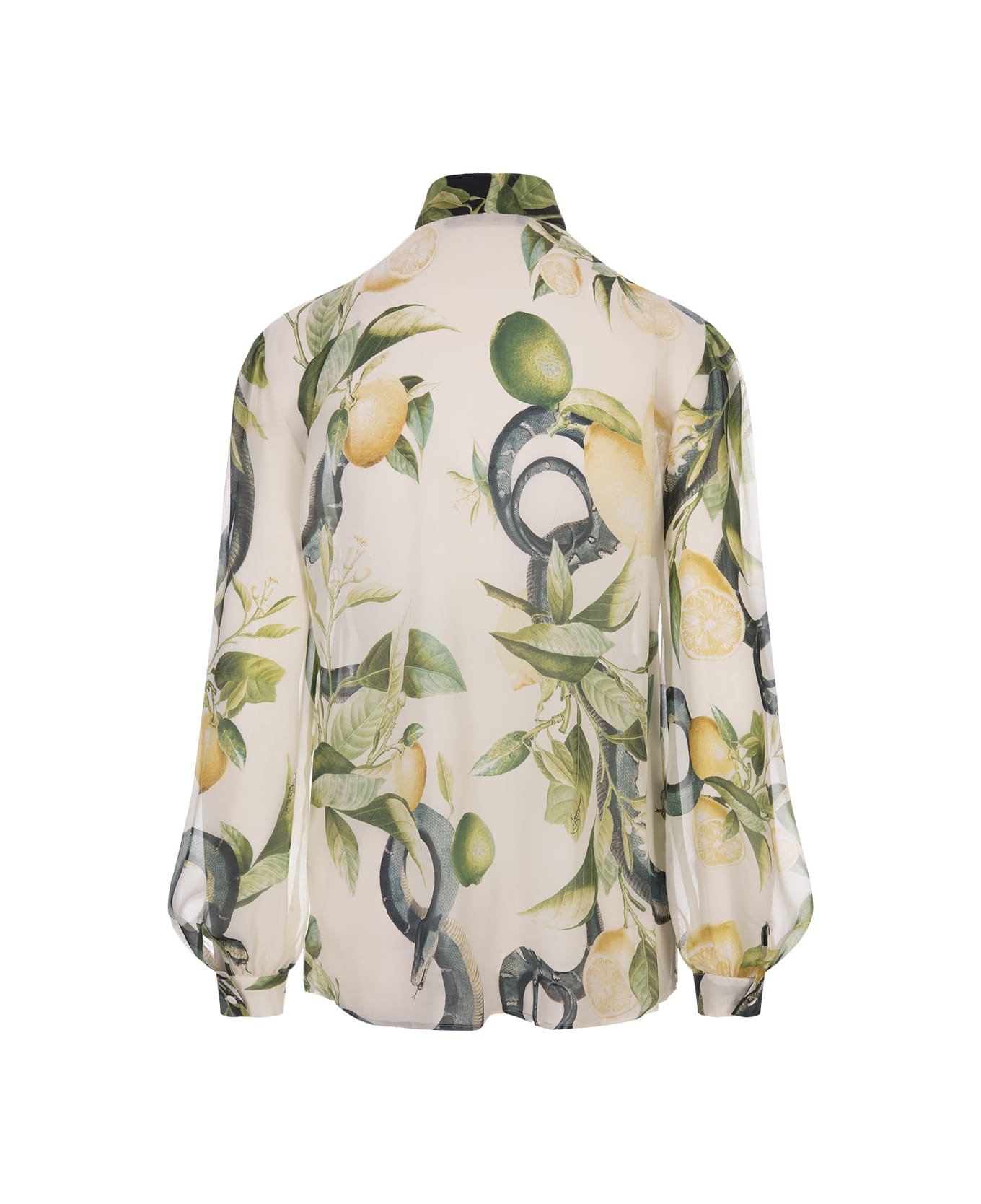 Roberto Cavalli Ivory Shirt With Lemons Print - Multicolor