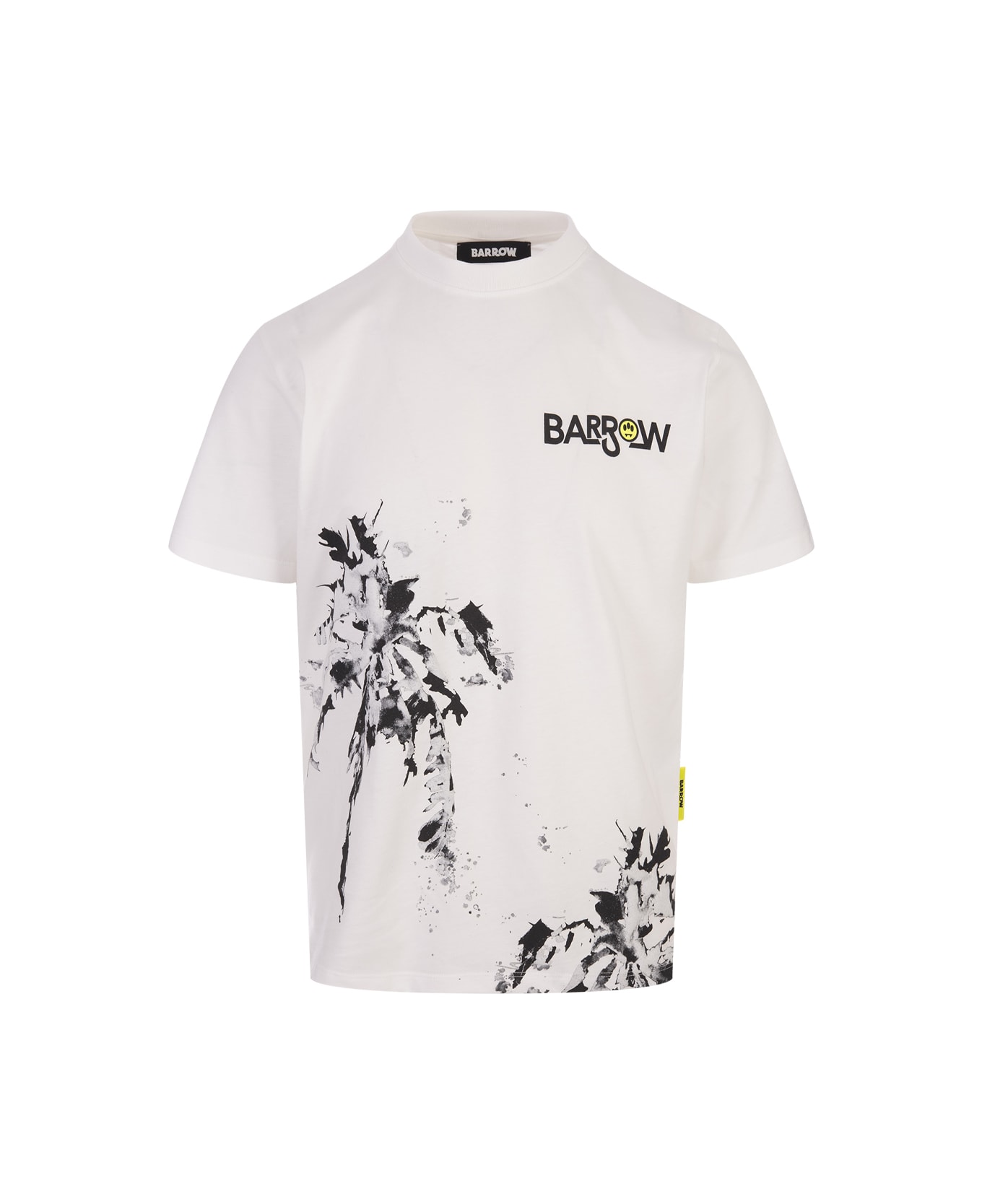 Barrow White T-shirt With 3d Palm Tree Print - White